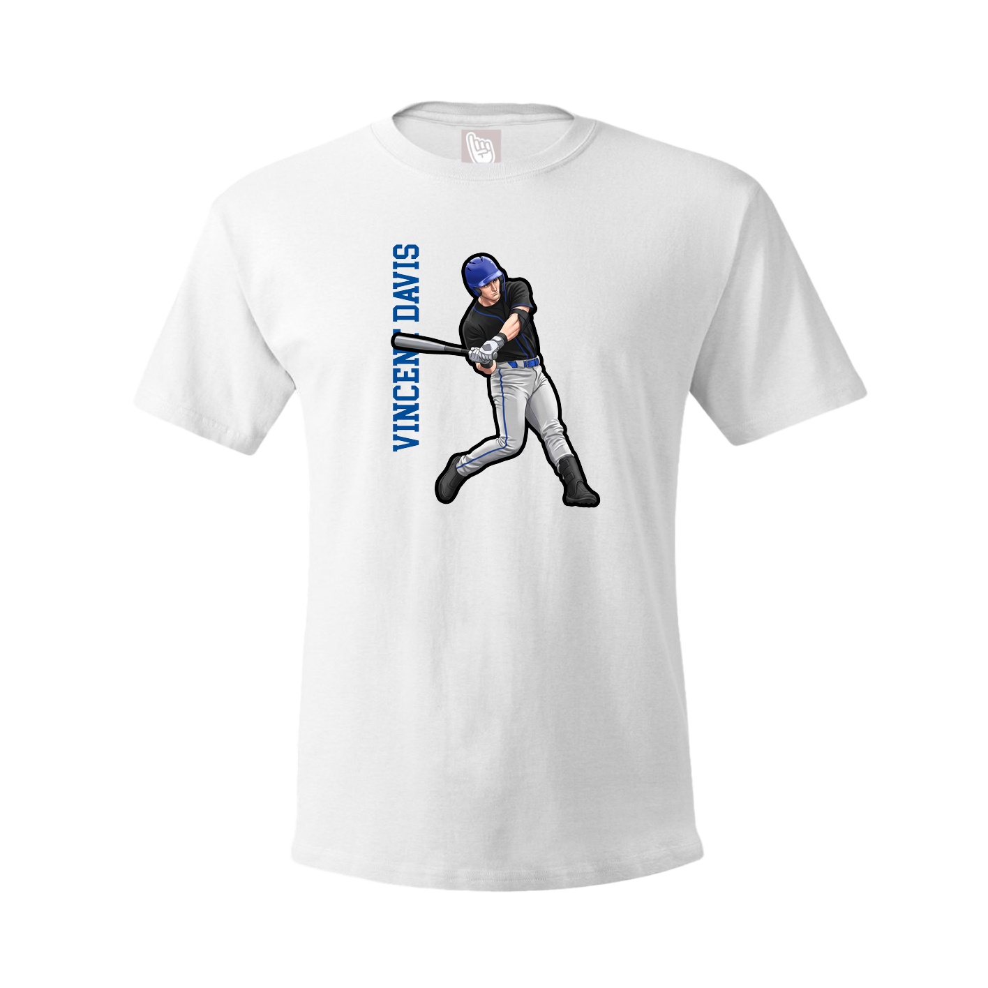 Youth Tee — Name Vertical in White