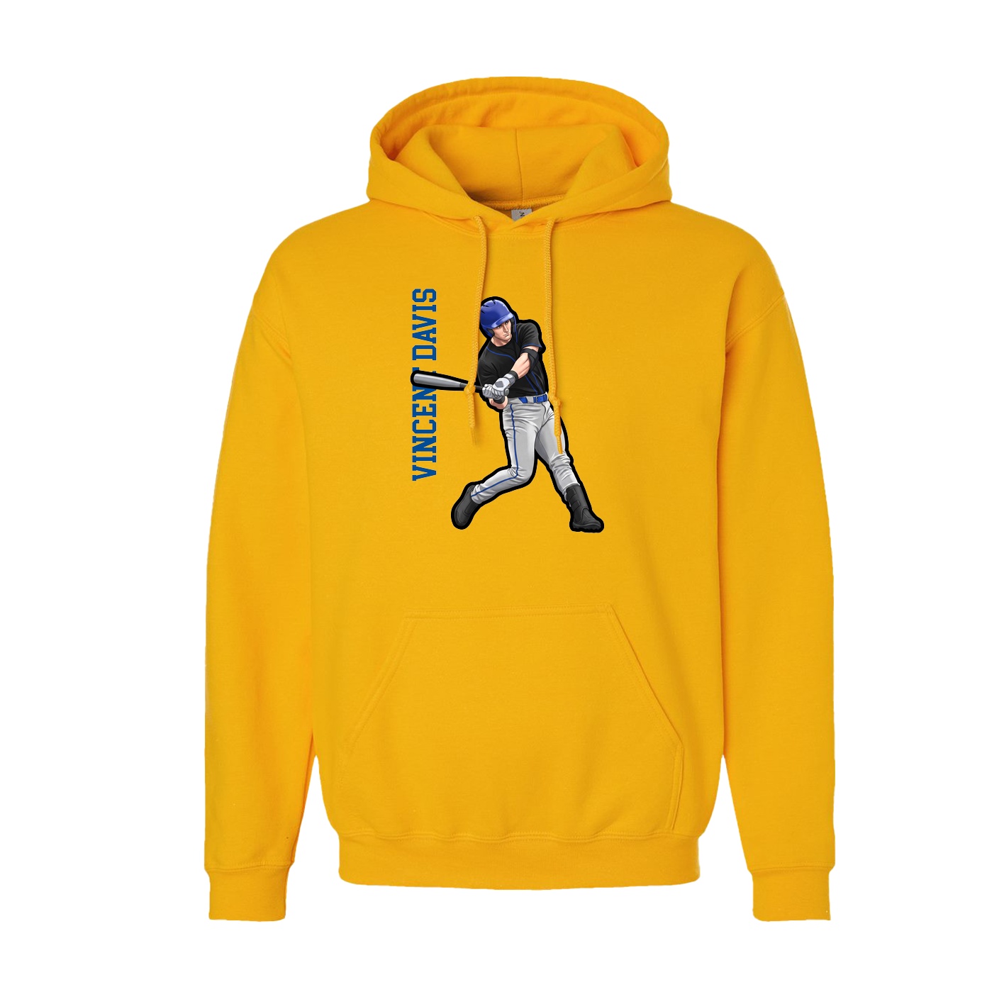 Hoodie — Name Vertical in Gold