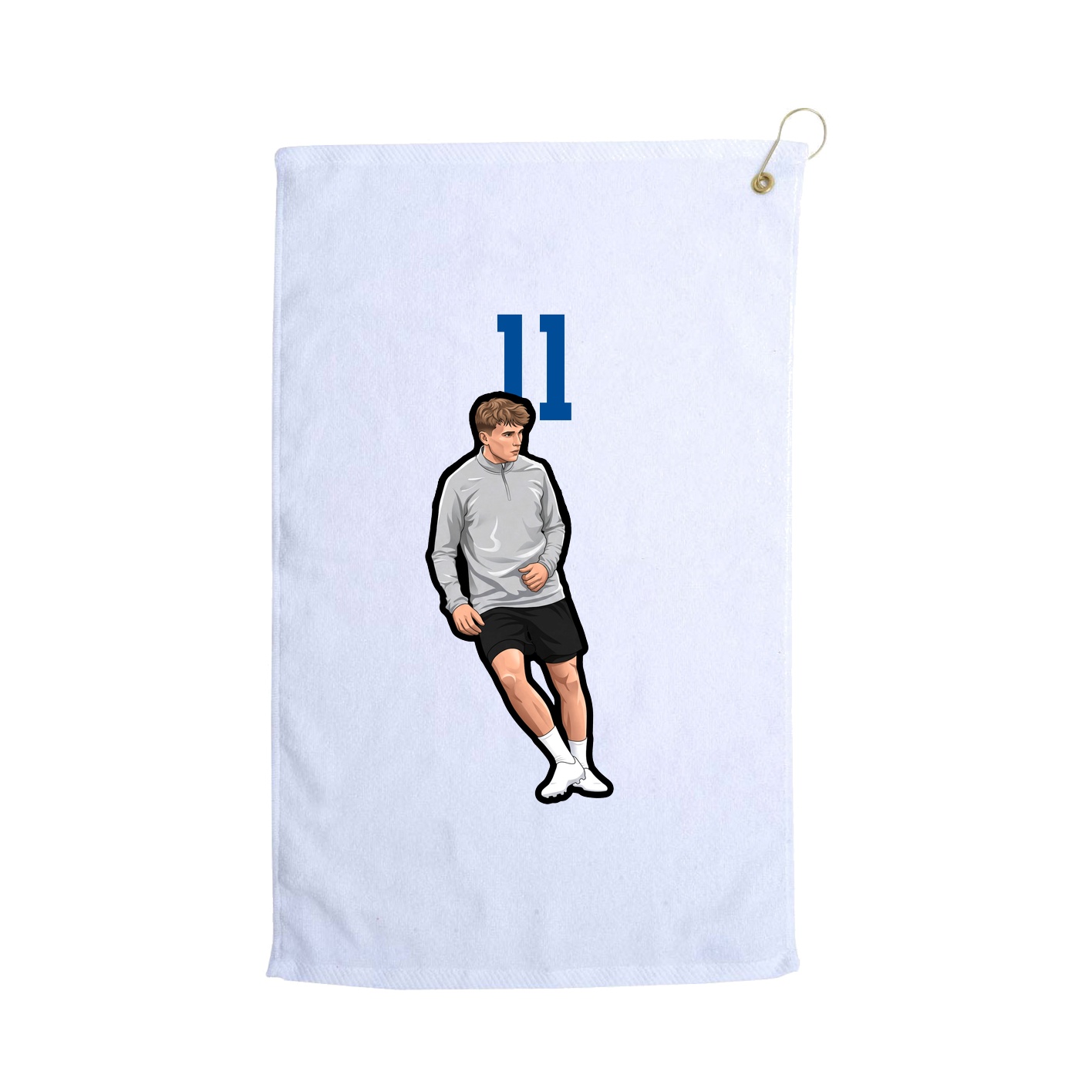 Golf Towel — Number Top in White