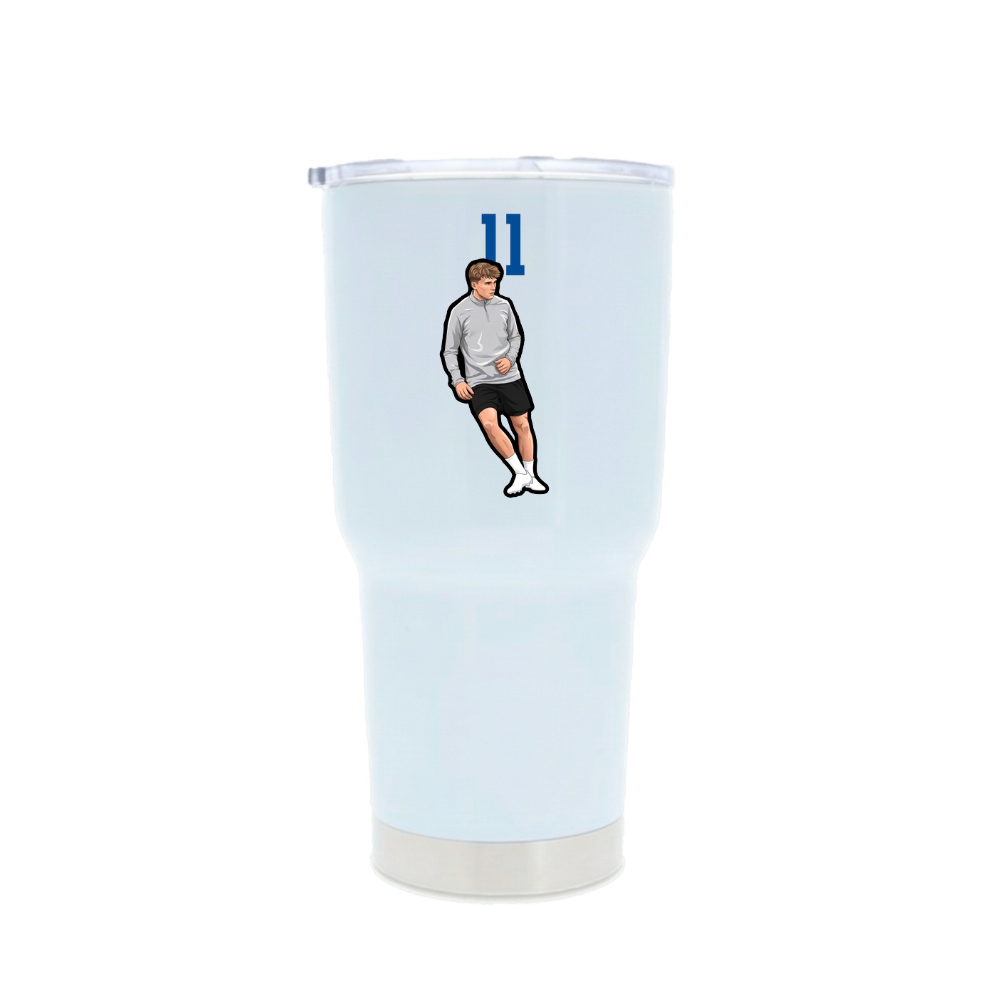 30oz Stainless Steel Tumbler — Number Top in White