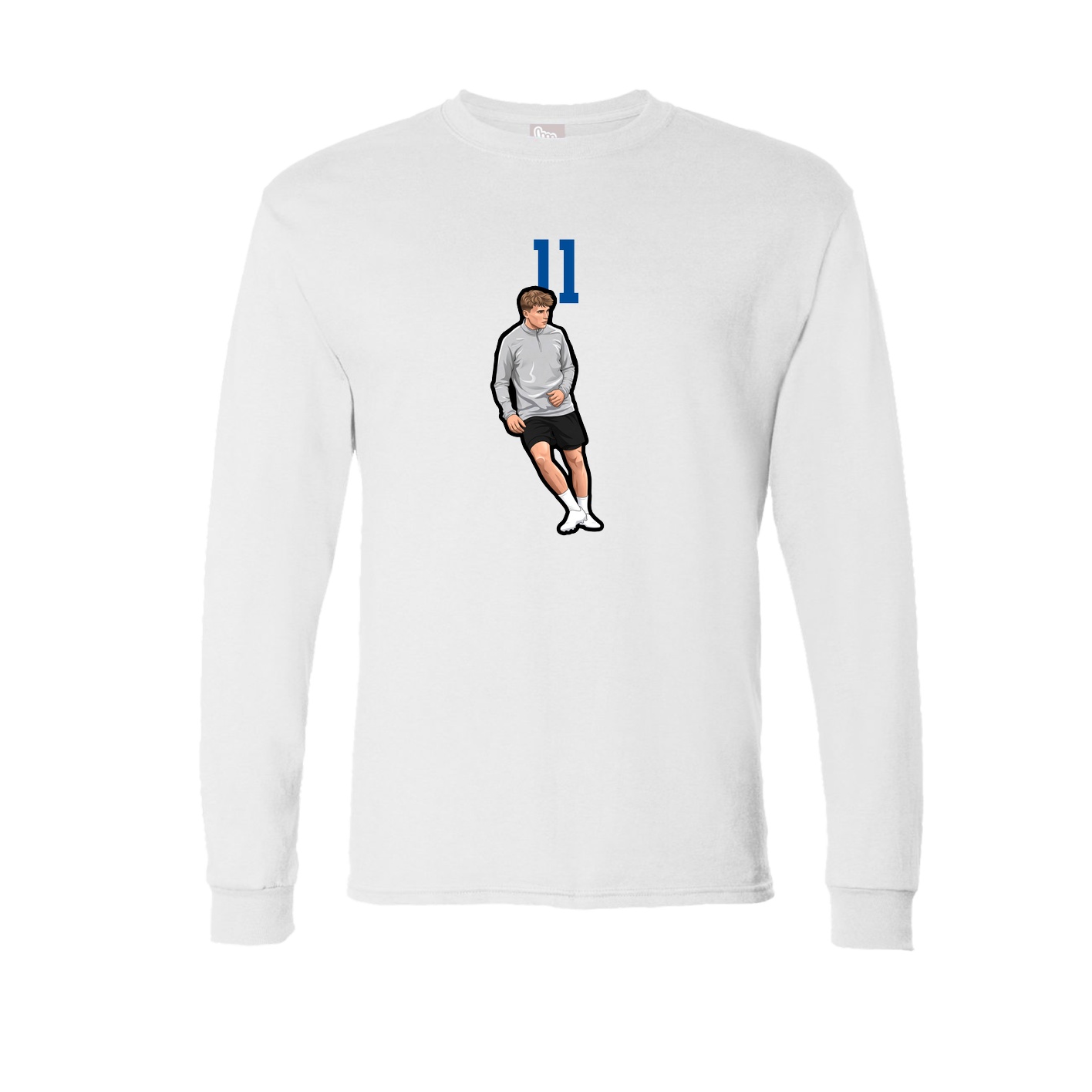 Long Sleeve Tee — Number Top in White