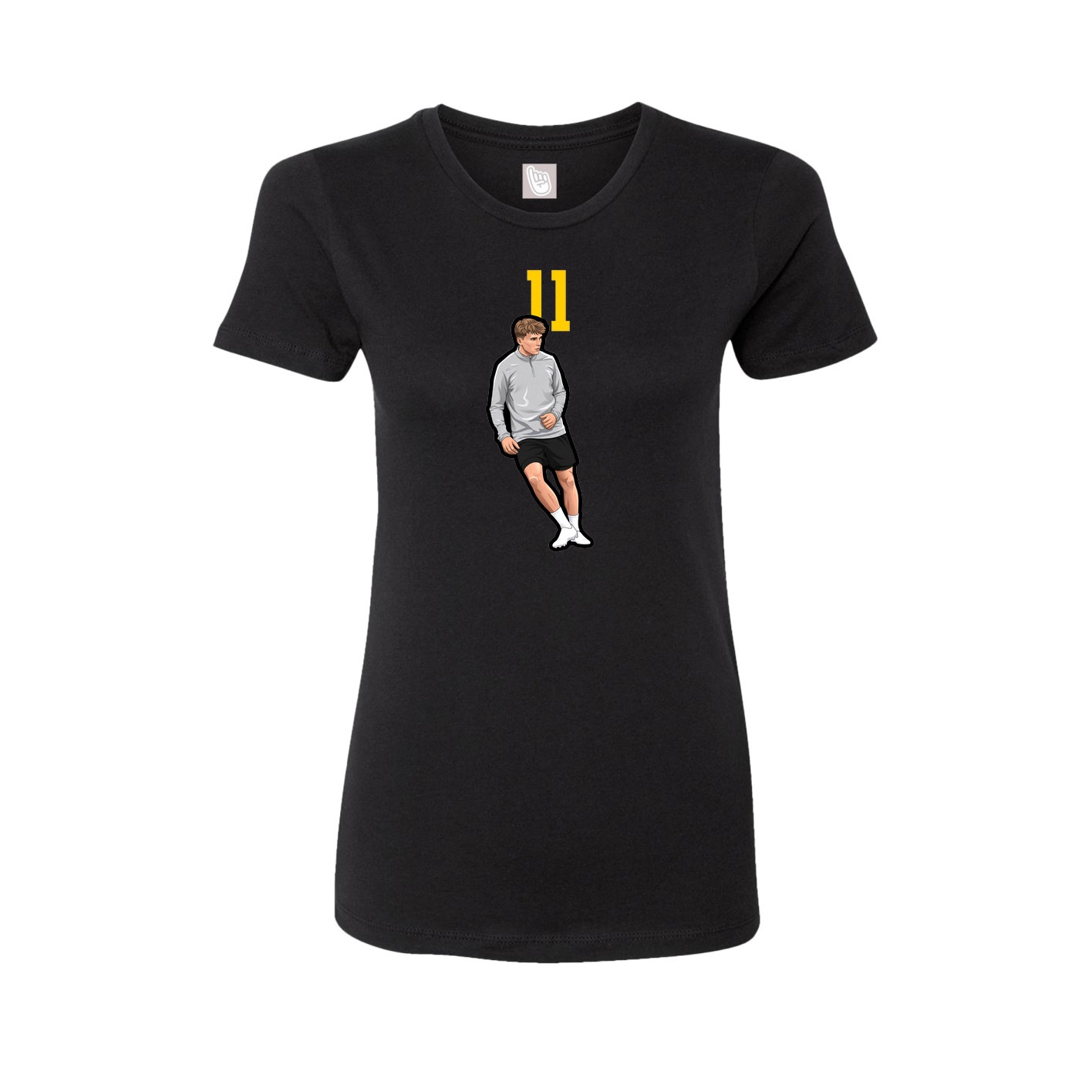Fitted Women's Tee — Number Top in Black