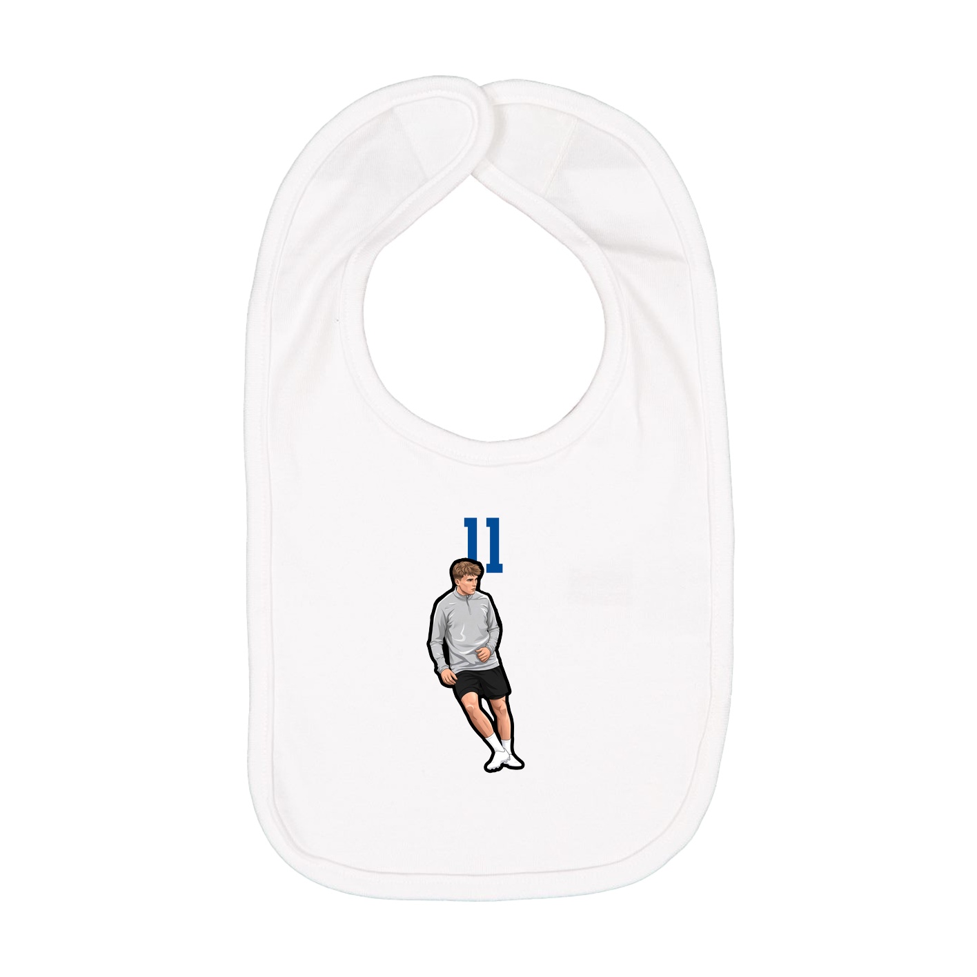 Infant Bib — Number Top in White