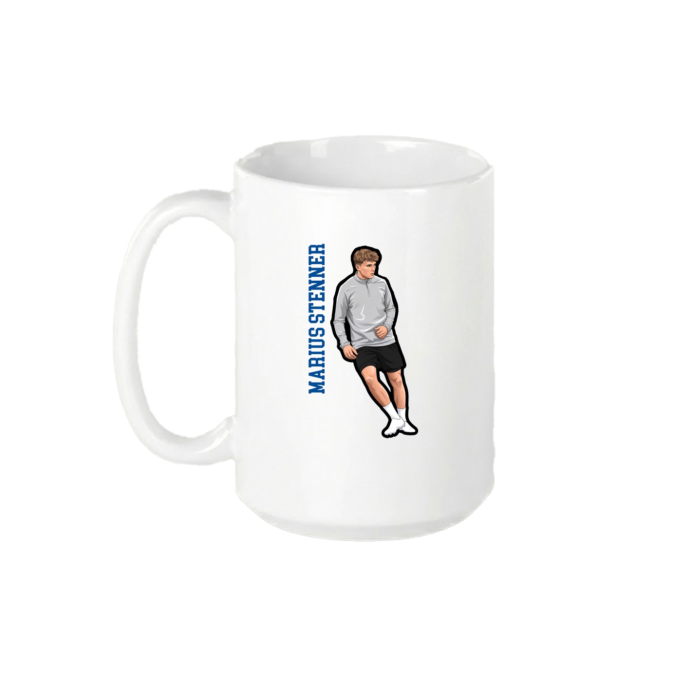 15oz Coffee Mug — Name Vertical in White