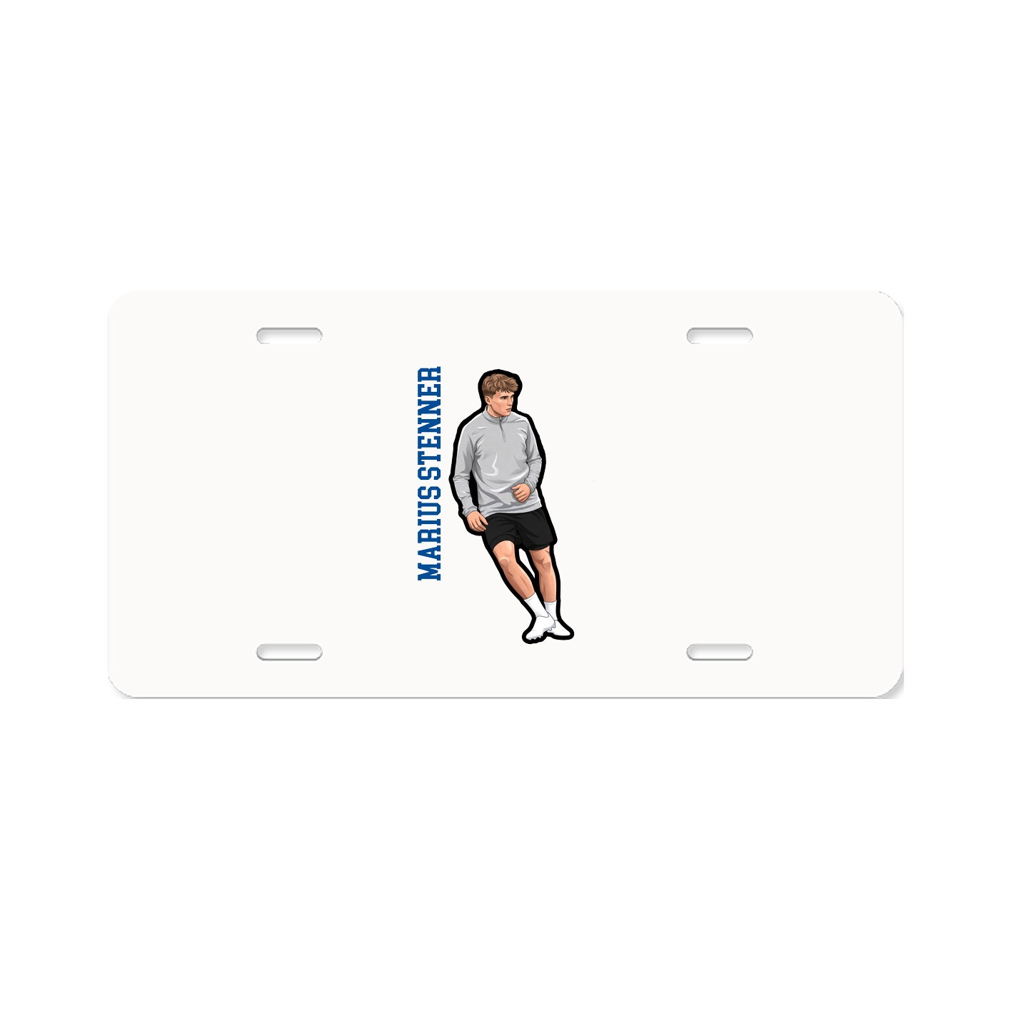 License Plate — Name Vertical in Classic
