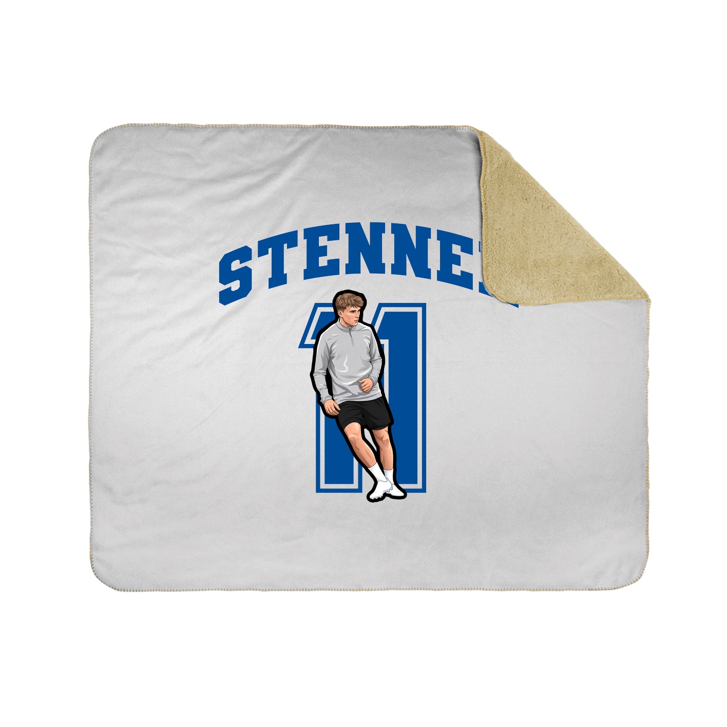 Throw Blanket — Number in White