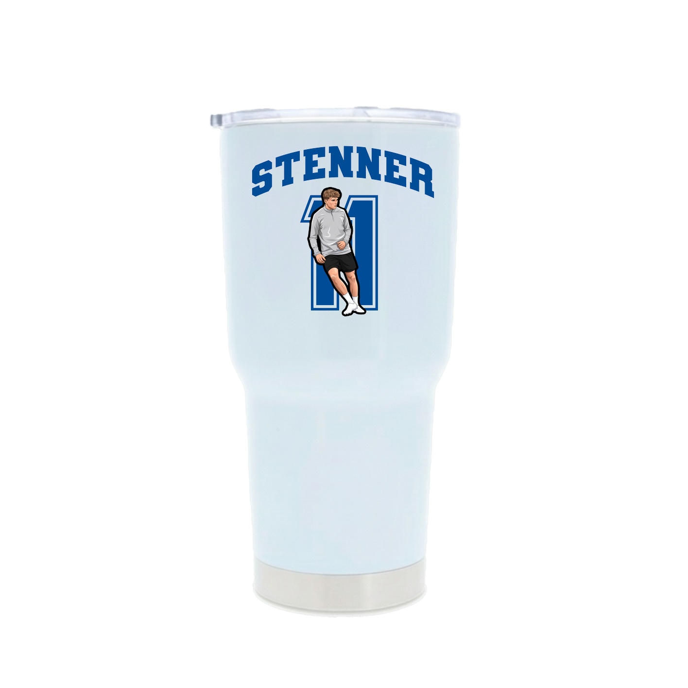 30oz Stainless Steel Tumbler — Number in White