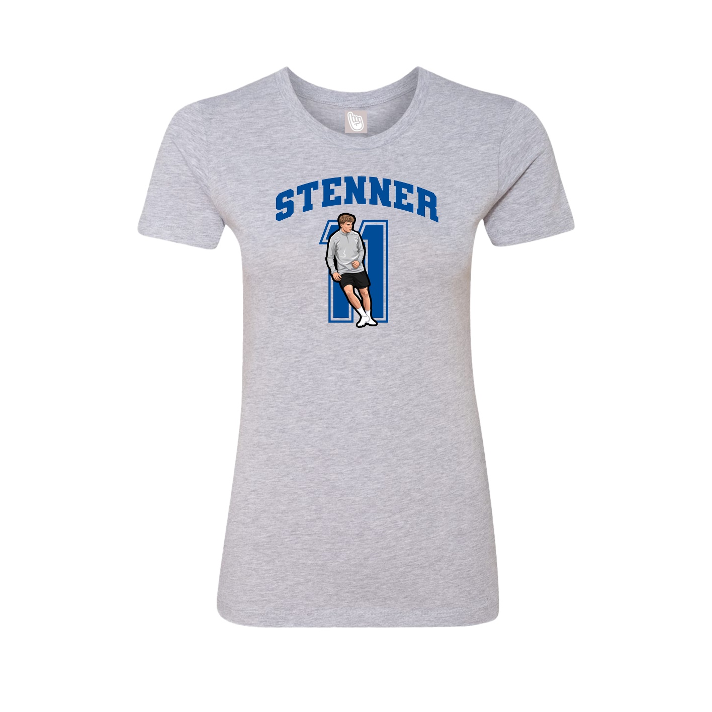 Fitted Women's Tee — Number in Grey
