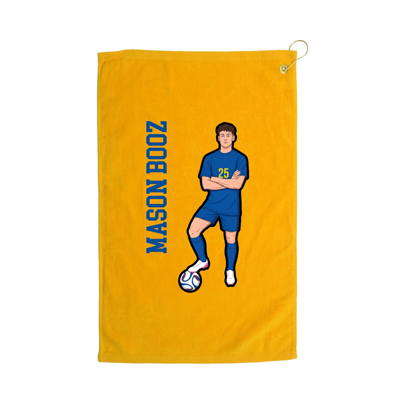 Golf Towel — Name Vertical in Gold