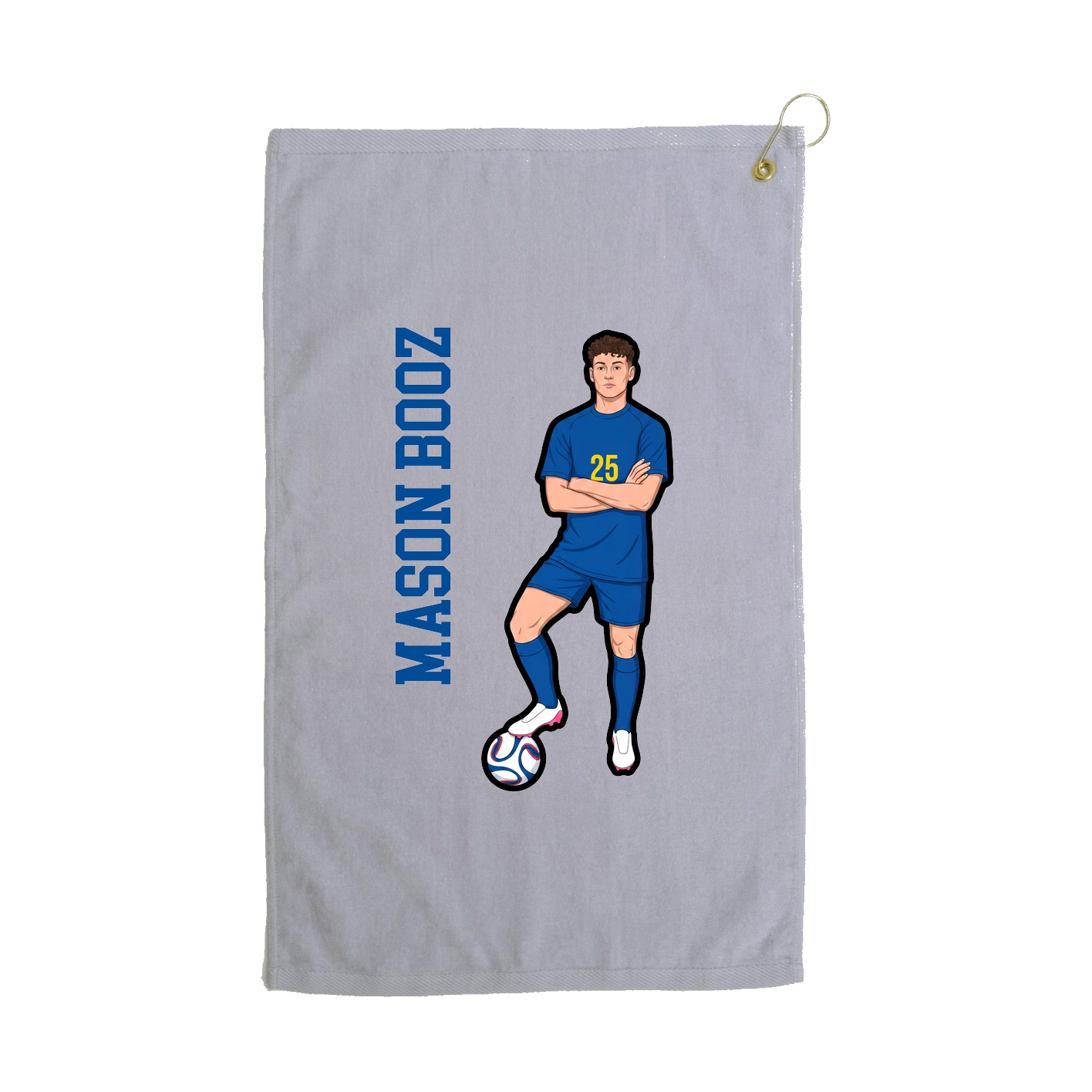 Golf Towel — Name Vertical in Grey
