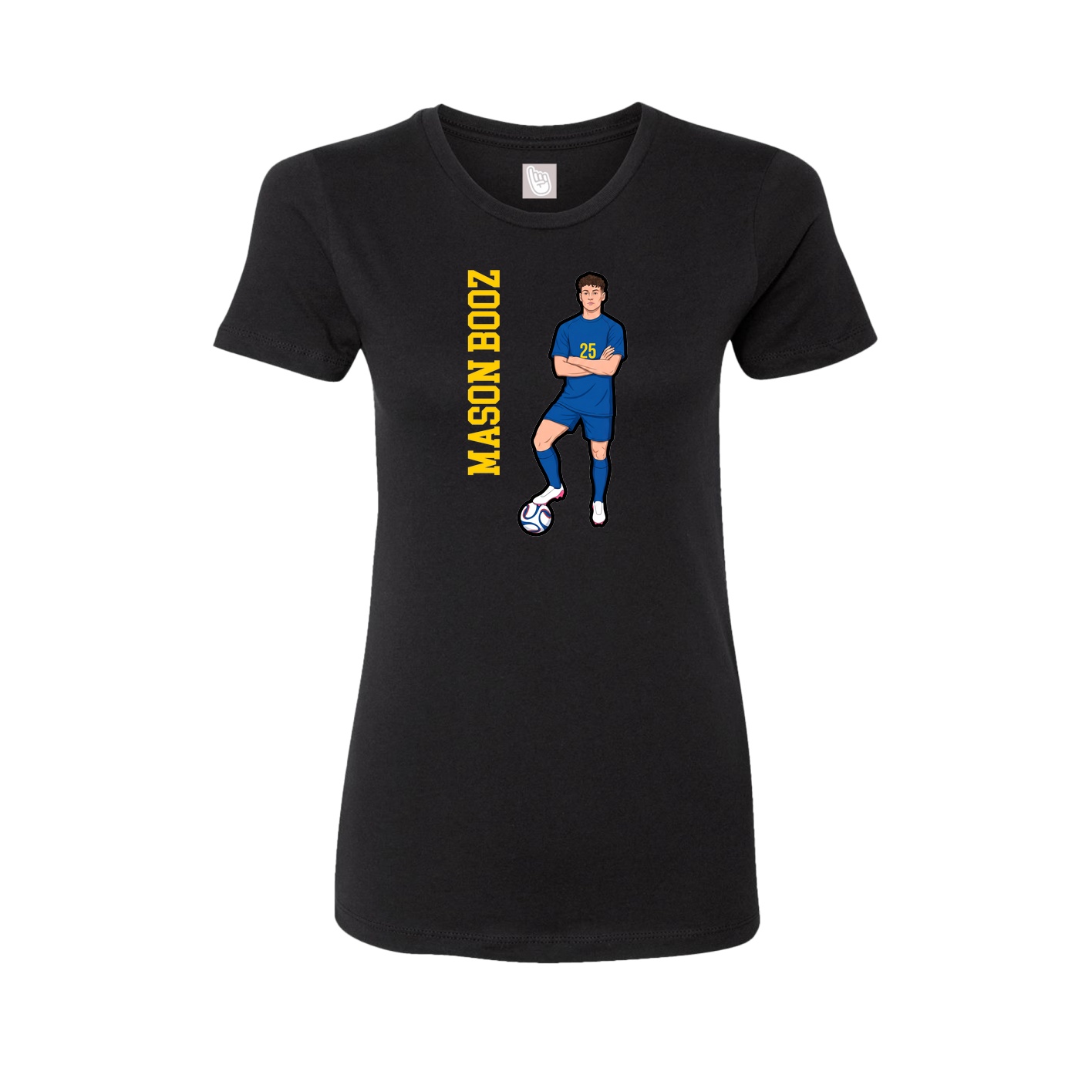 Womens Tee — Name Vertical in Black