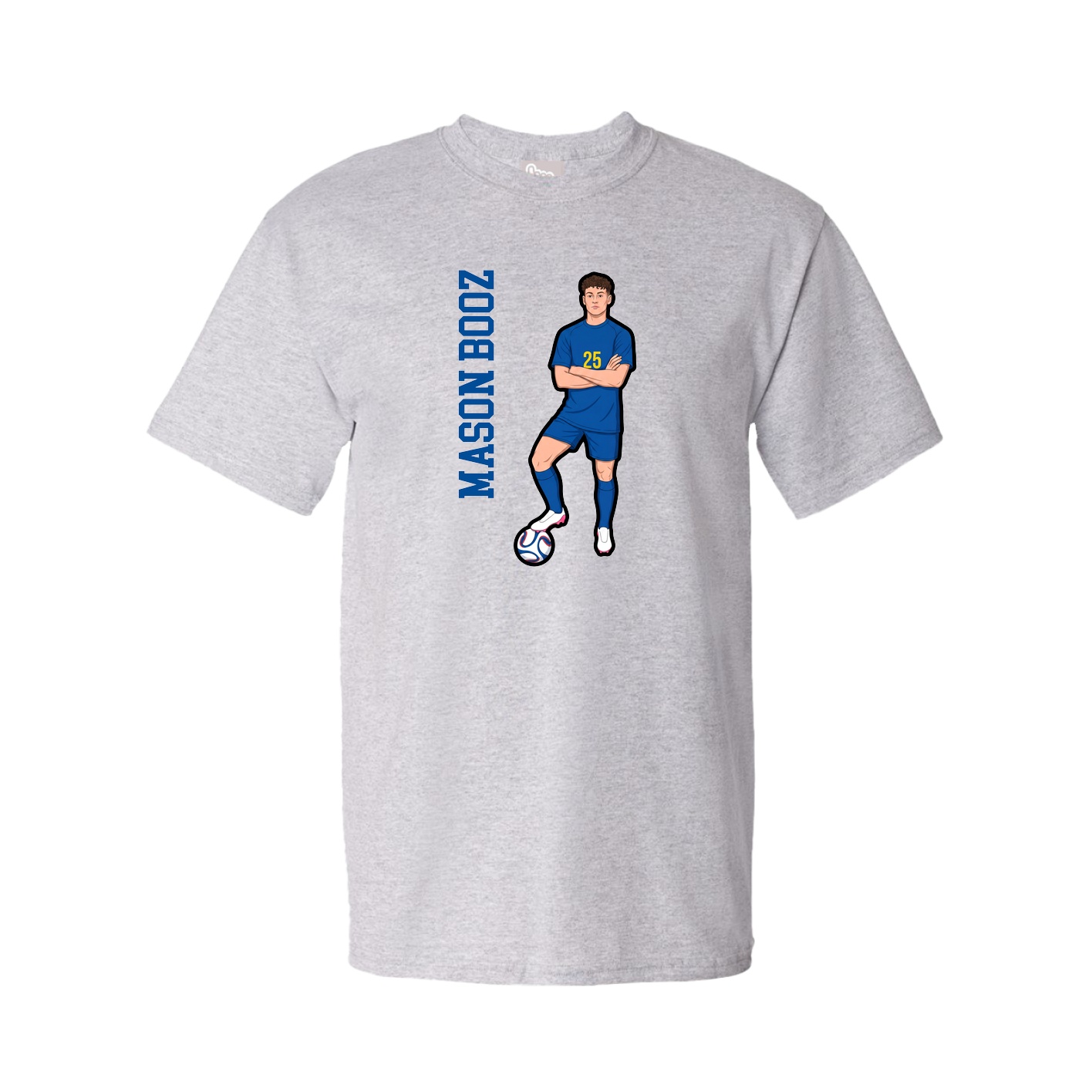 Youth Tee — Name Vertical in Grey