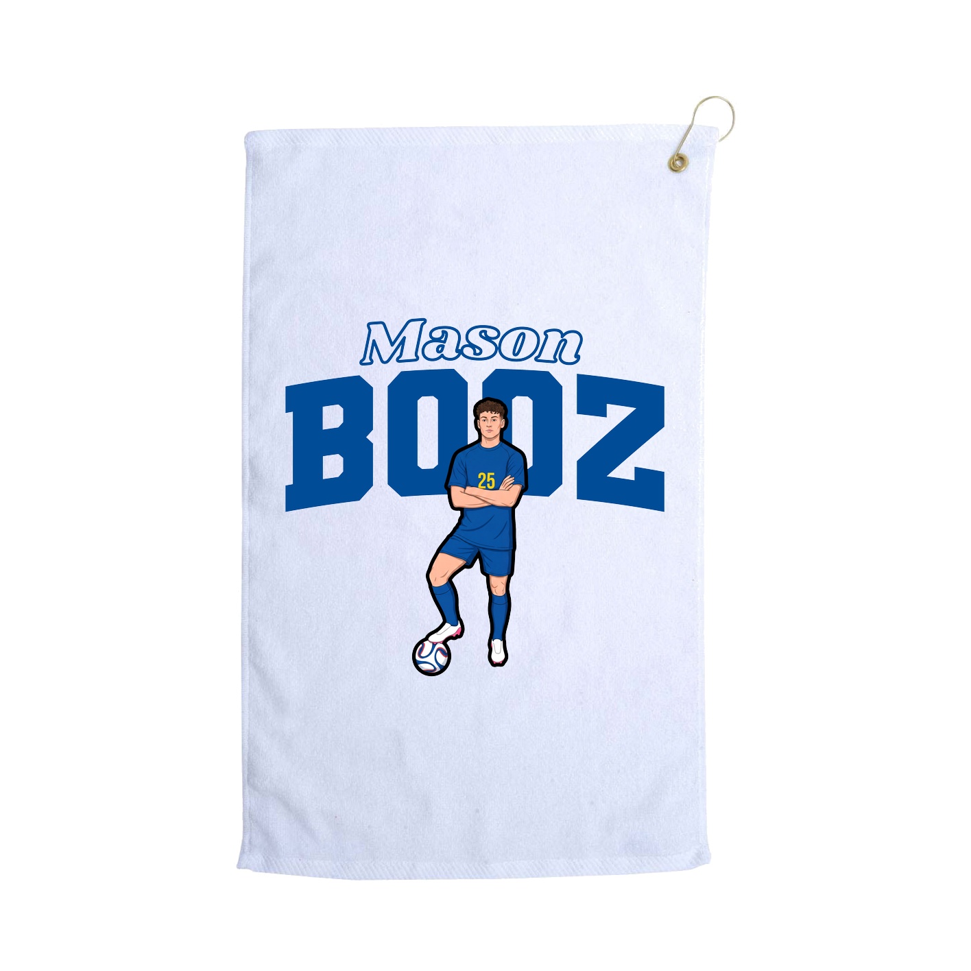 Golf Towel — Name Arch in White
