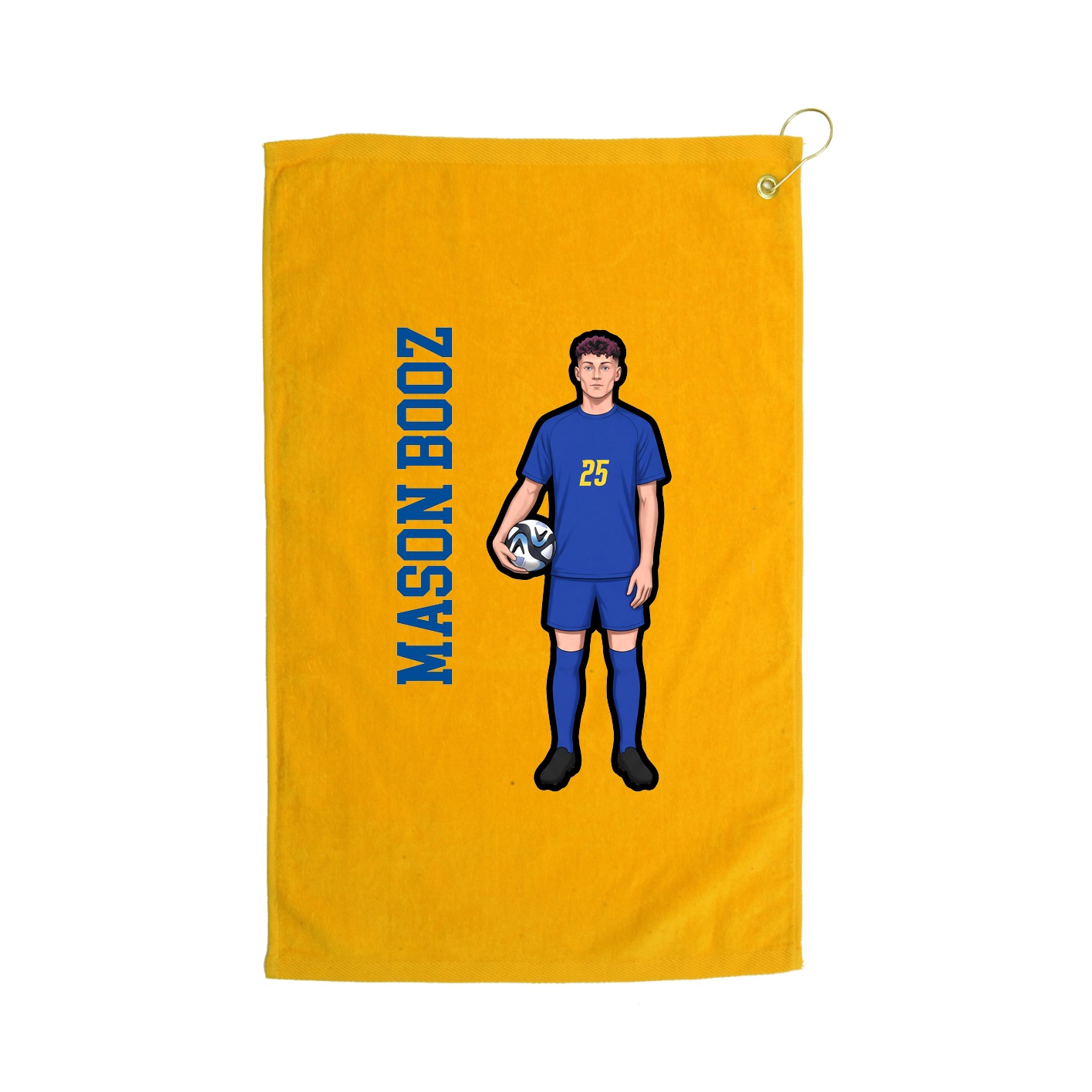 Golf Towel — Name Vertical in Gold