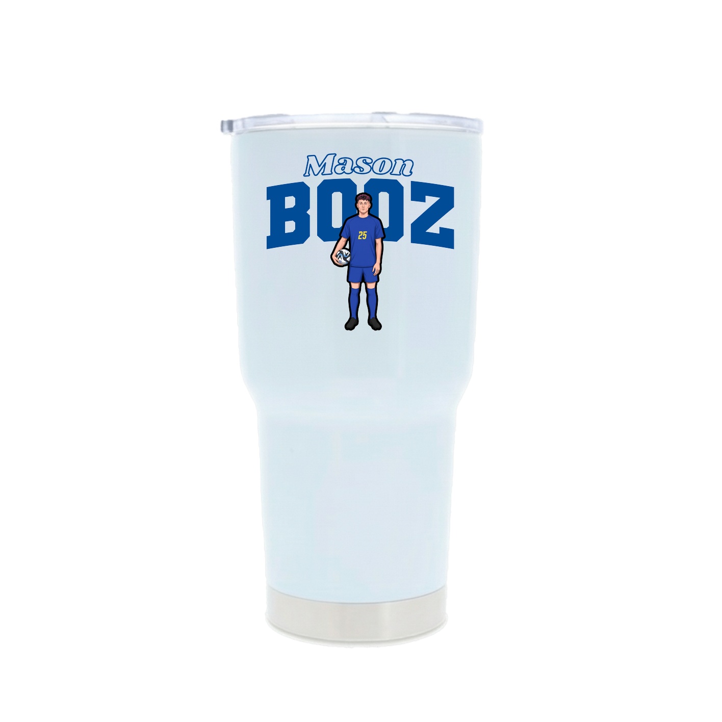 30oz Stainless Steel Tumbler — Name Arch in White