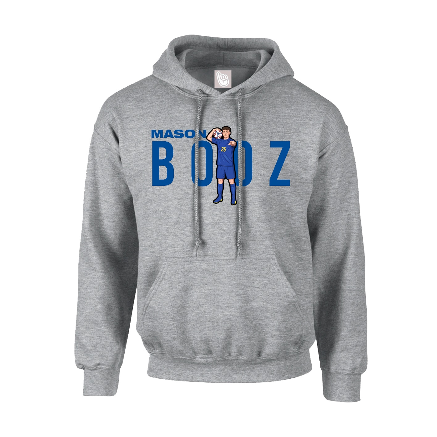 Youth Hoodie — Player Name in Grey