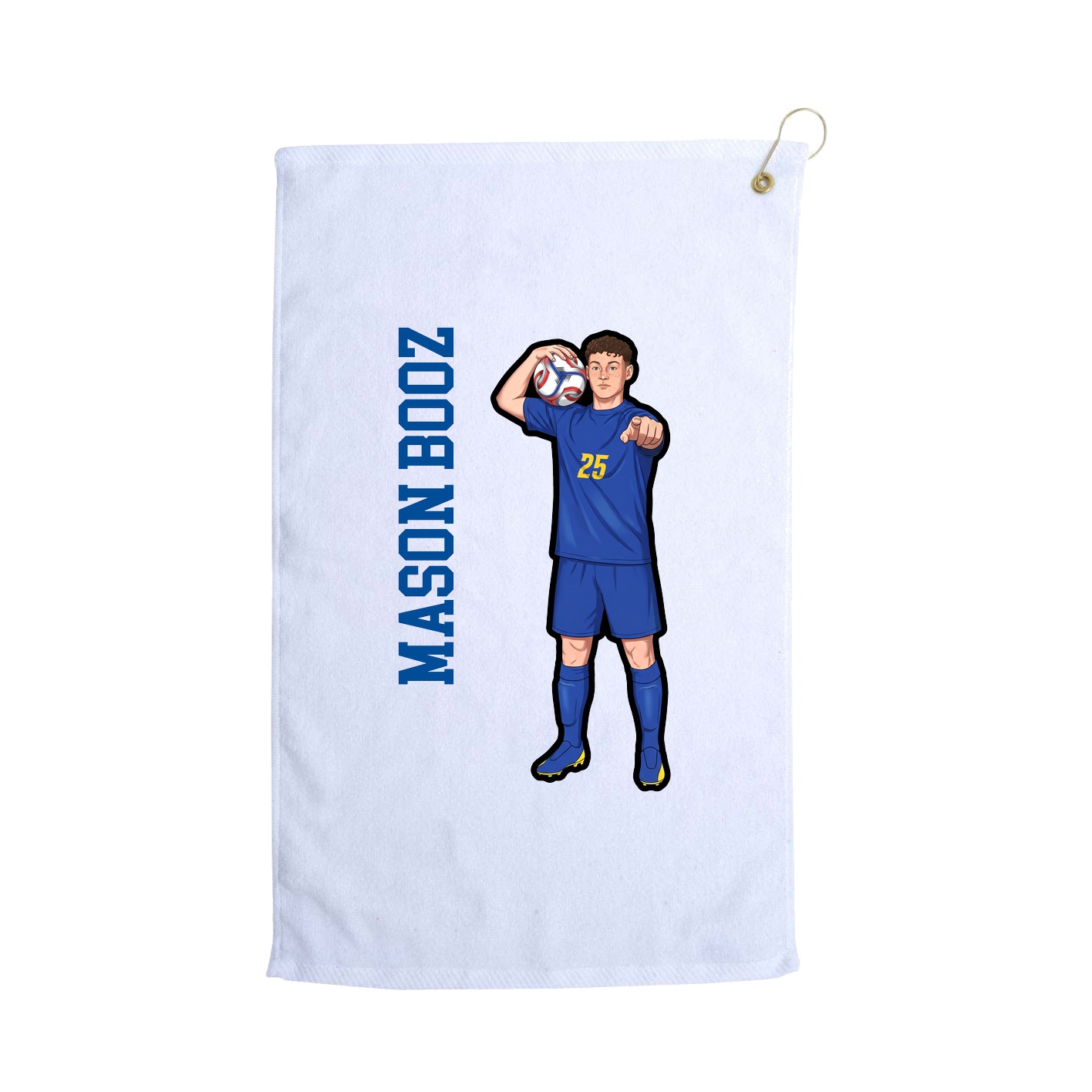 Golf Towel — Name Vertical in White