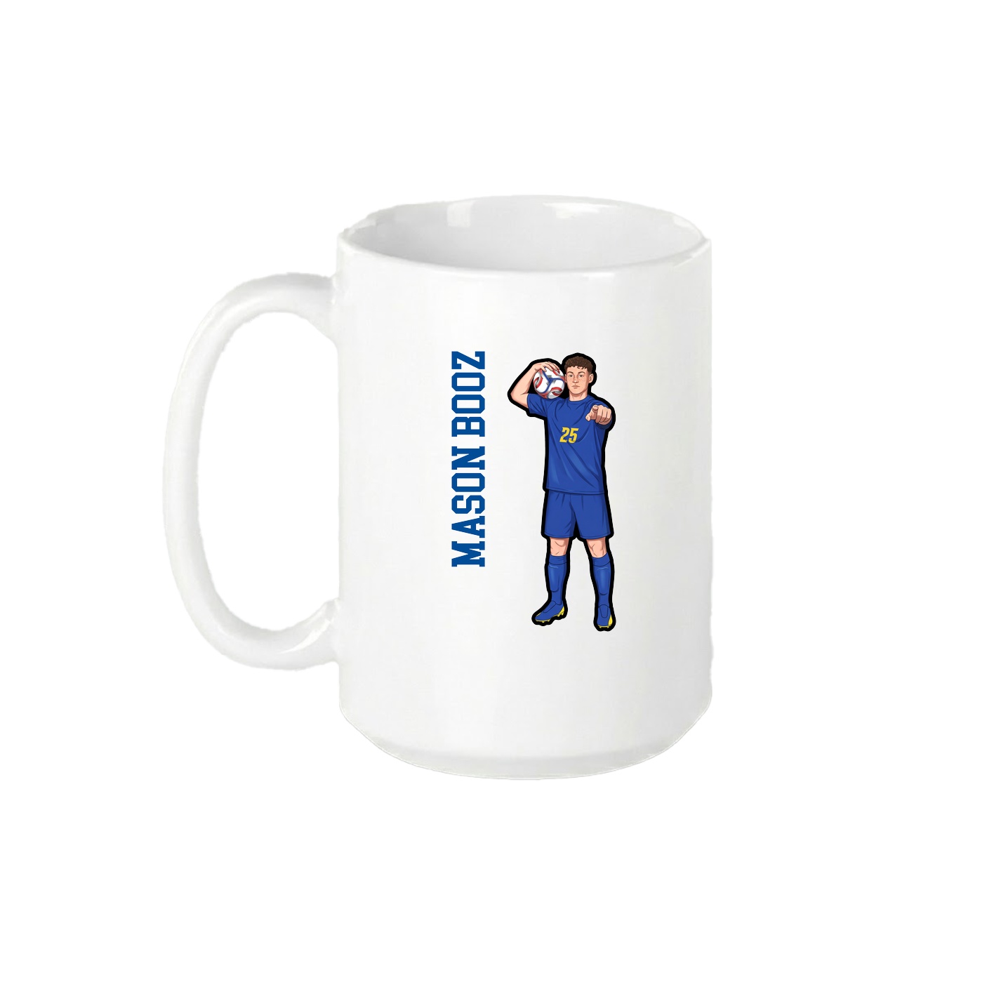 15oz Coffee Mug — Name Vertical in White