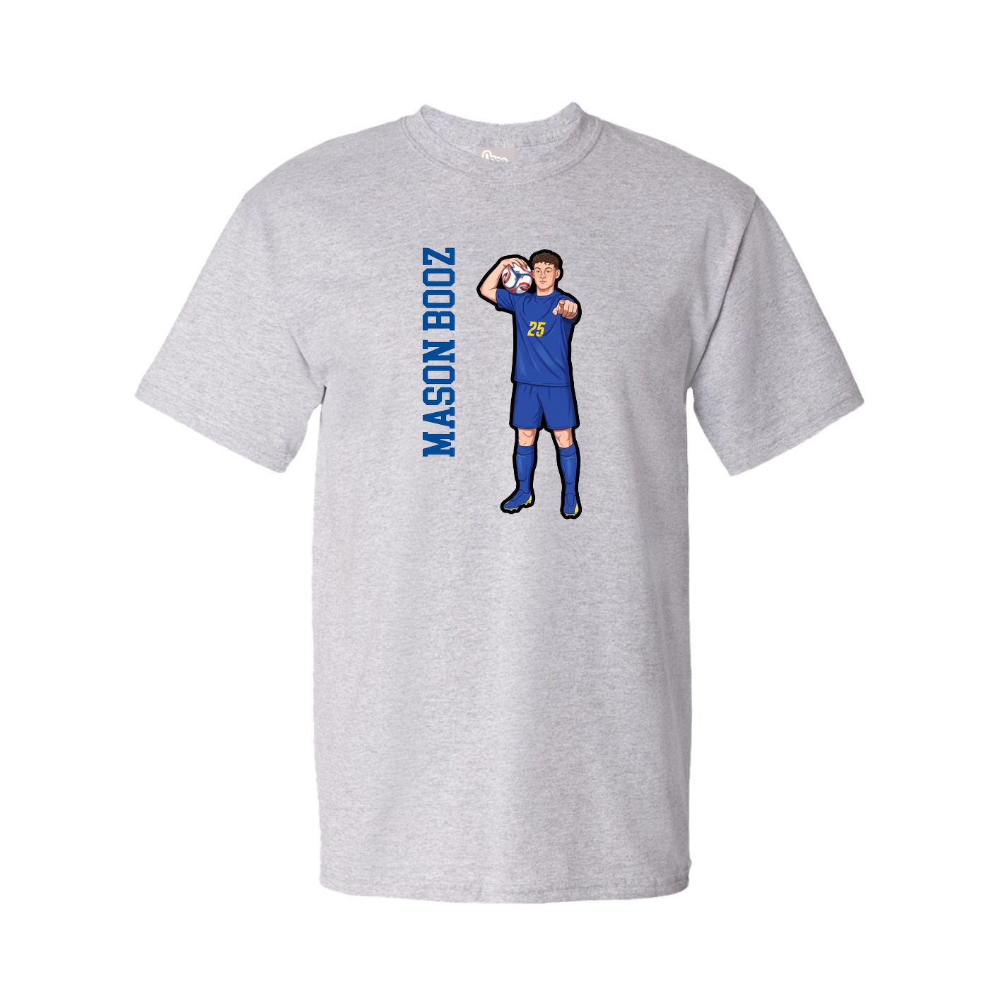 Youth Tee — Name Vertical in Grey