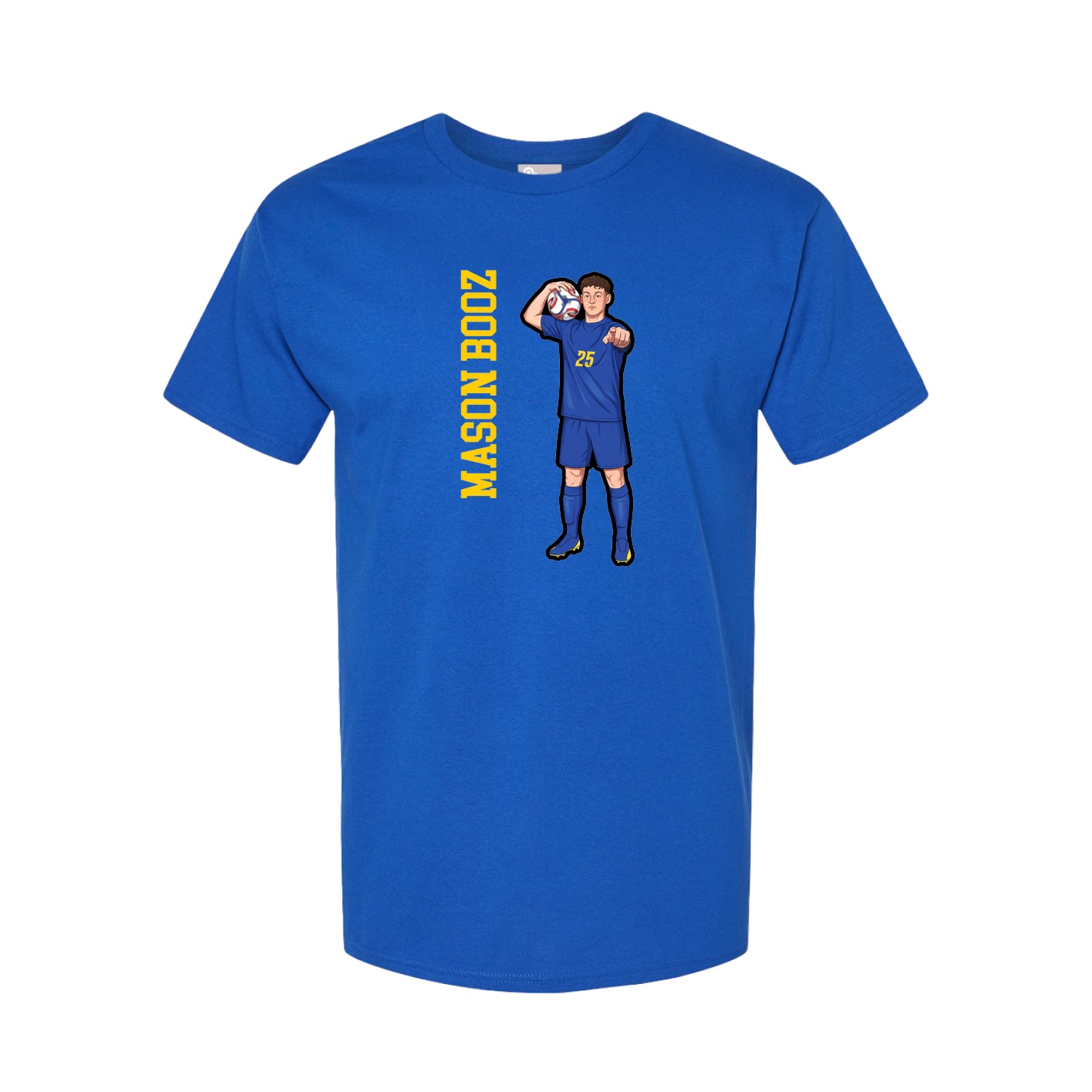 Youth Tee — Name Vertical in Royal