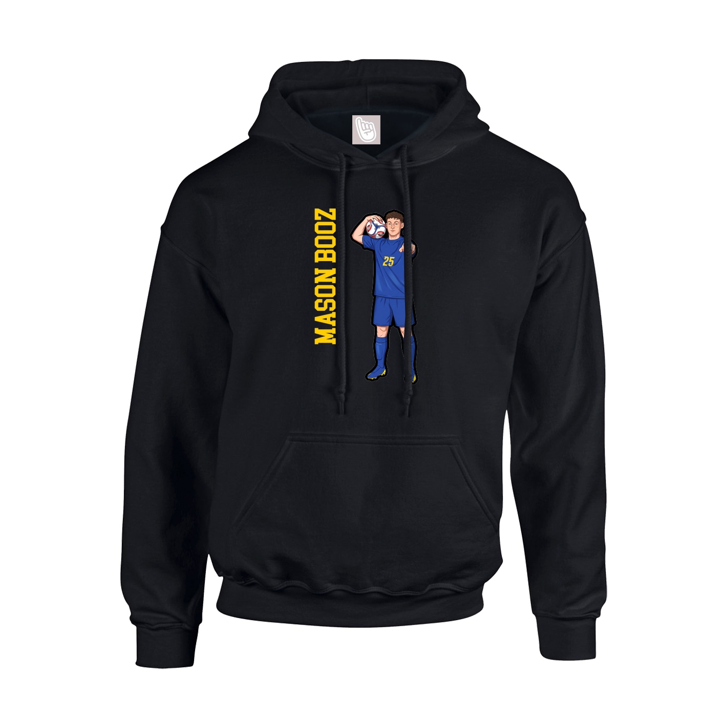 Youth Hoodie — Name Vertical in Black
