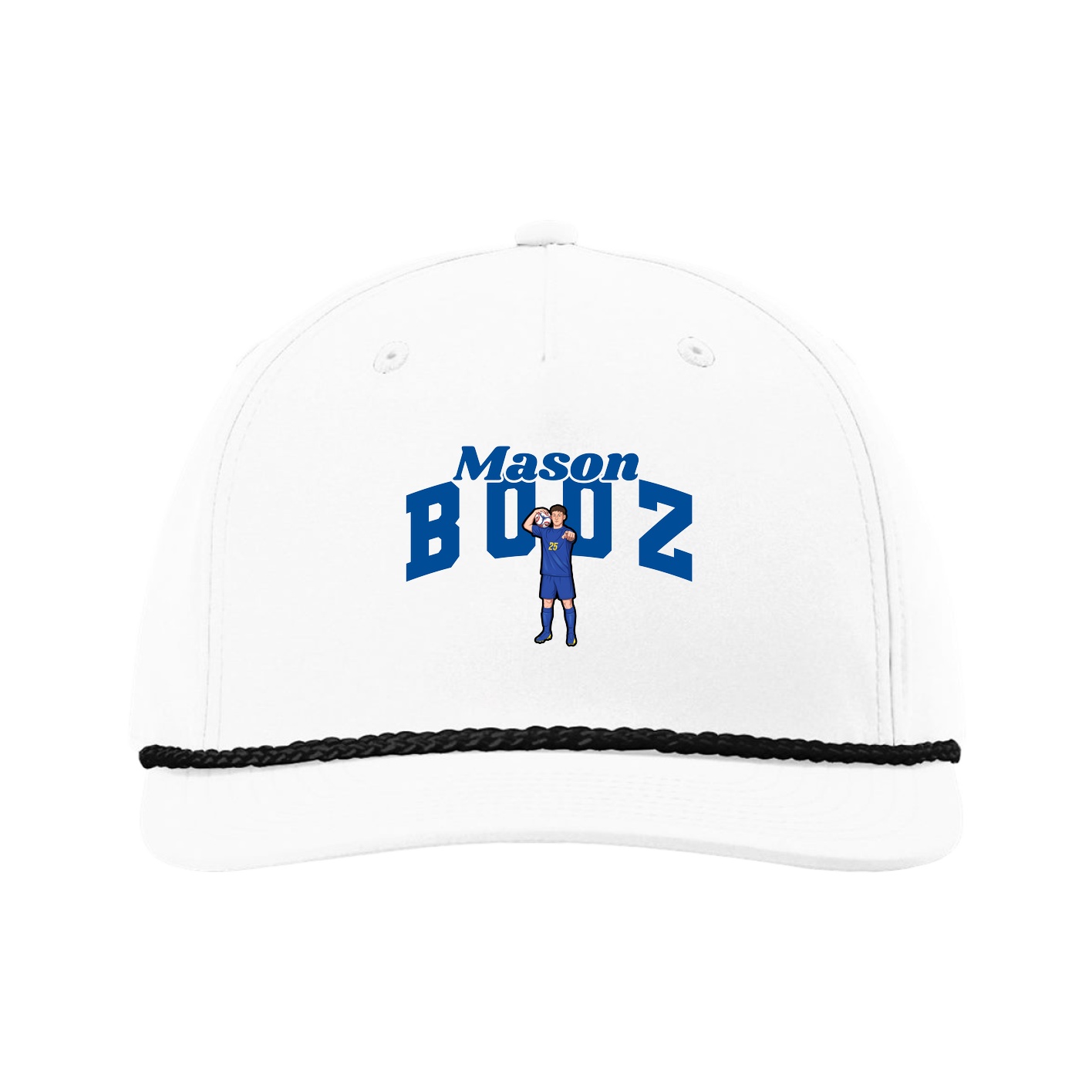 Five-Panel Classic Rope Cap — Signature Arch in White