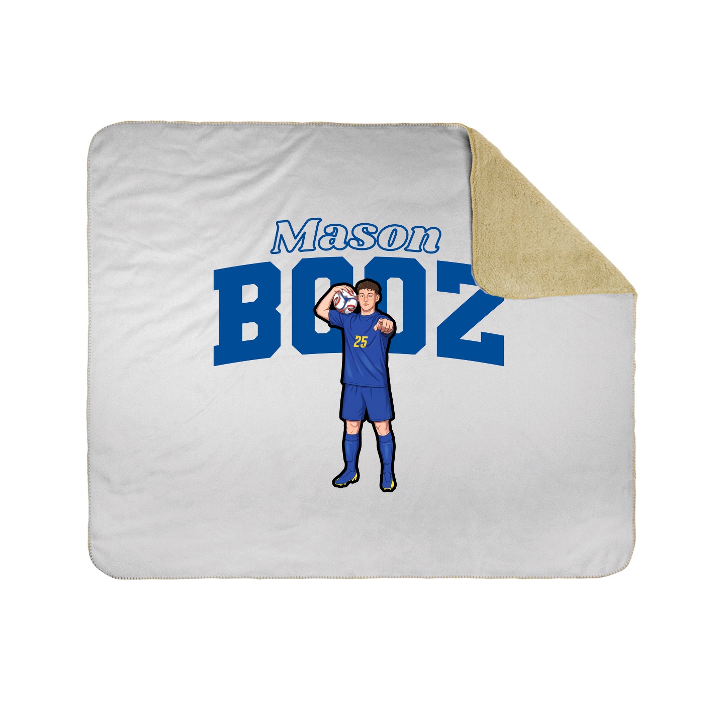 Throw Blanket — Name Arch in White