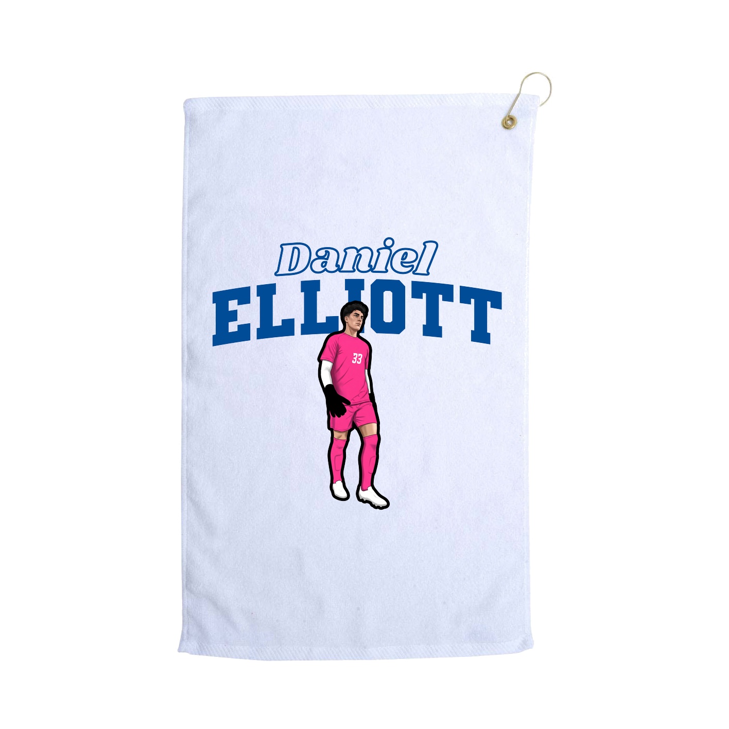 Golf Towel — Name Arch in White