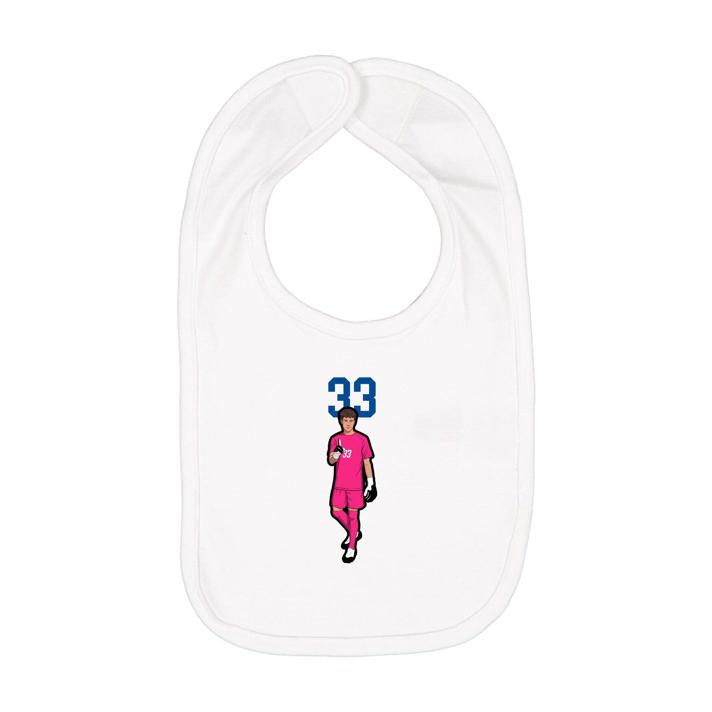 Infant Bib — Number Top in White