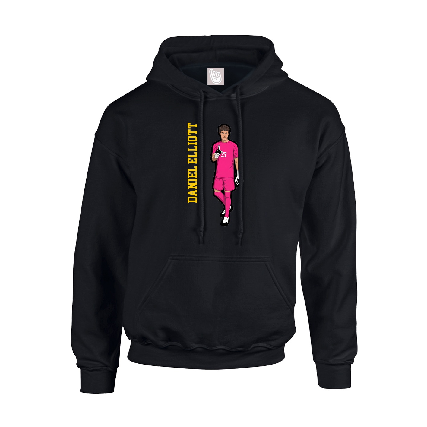 Youth Hoodie — Name Vertical in Black