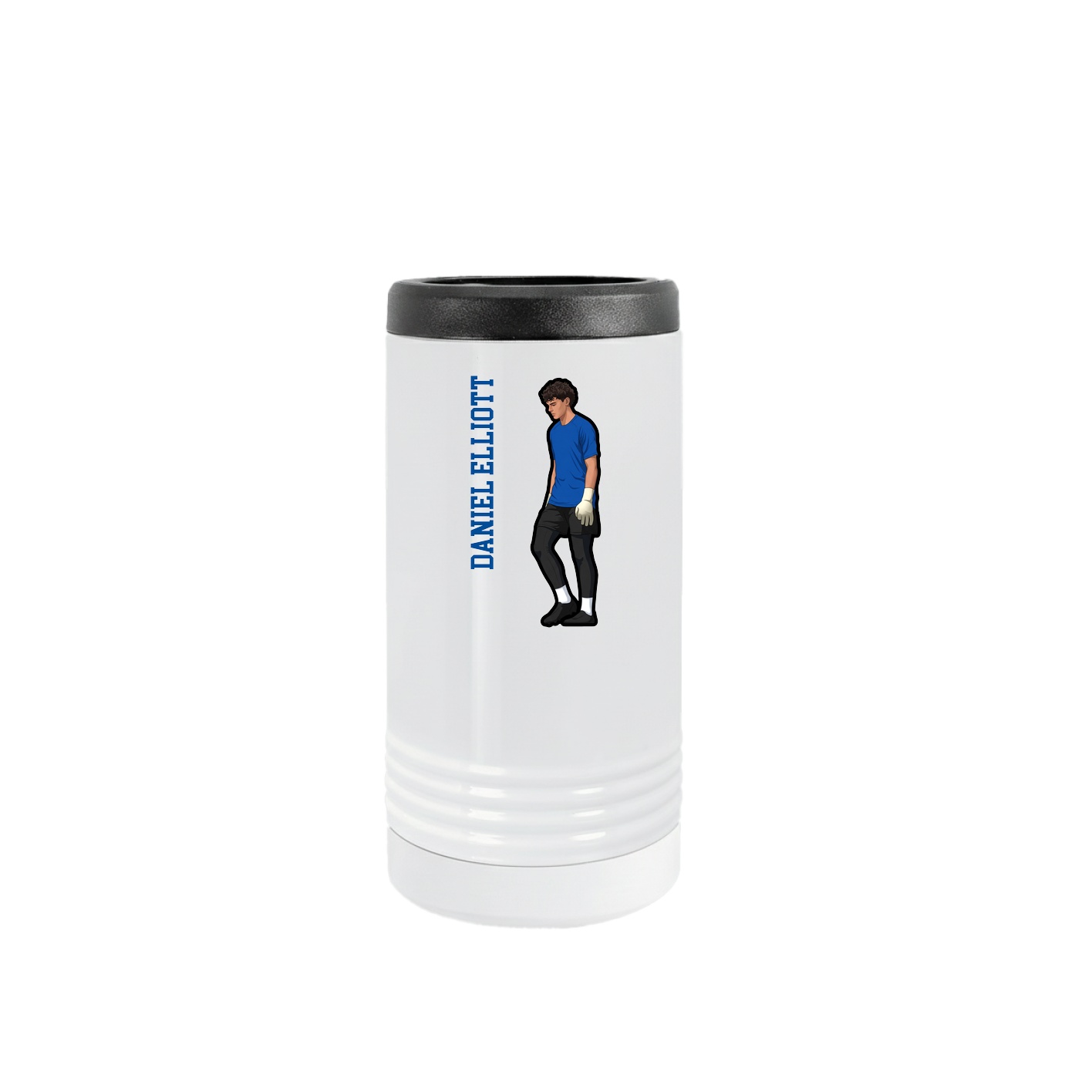 Slim Beverage Holder — Name Vertical in White