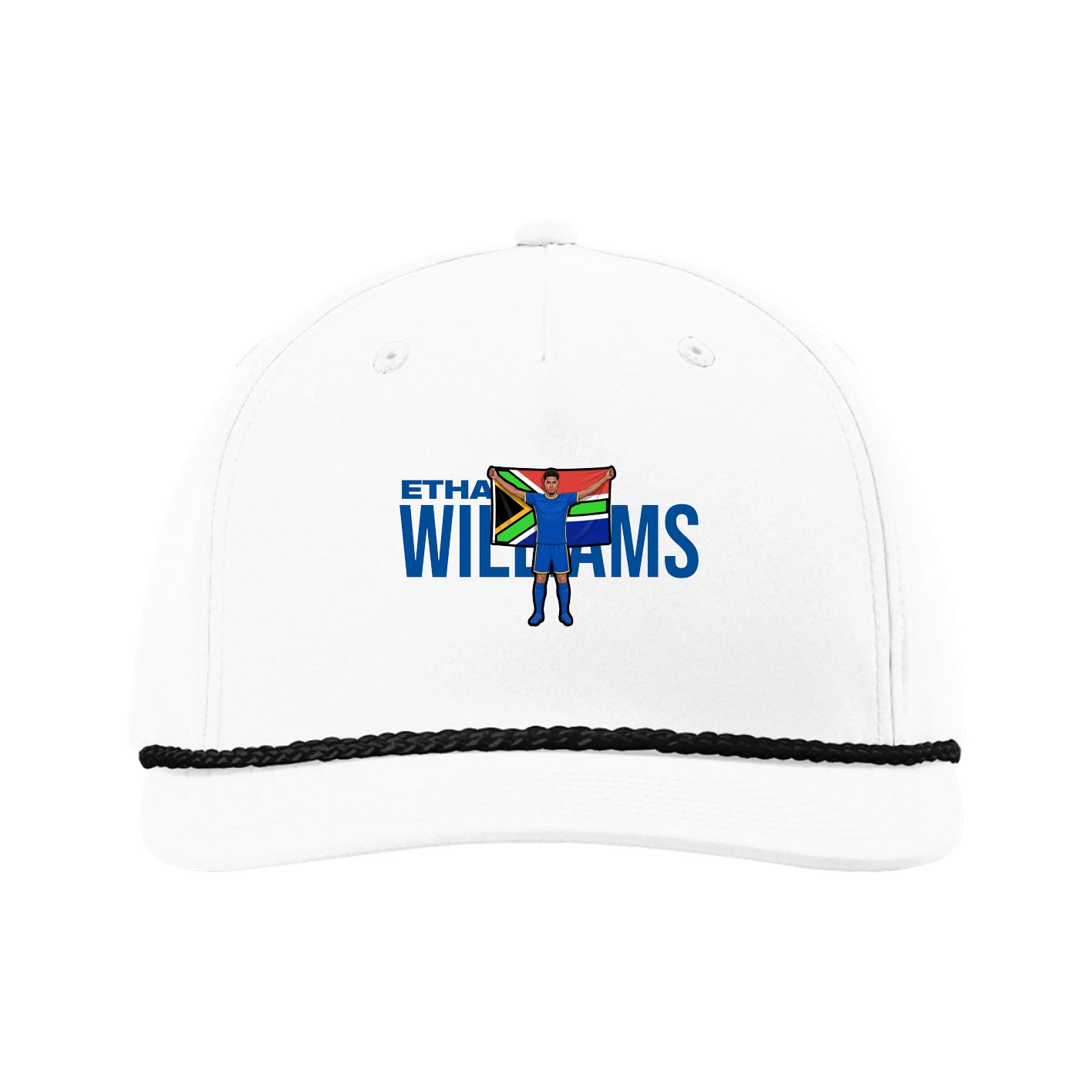 Five-Panel Classic Rope Cap — Player Name in White