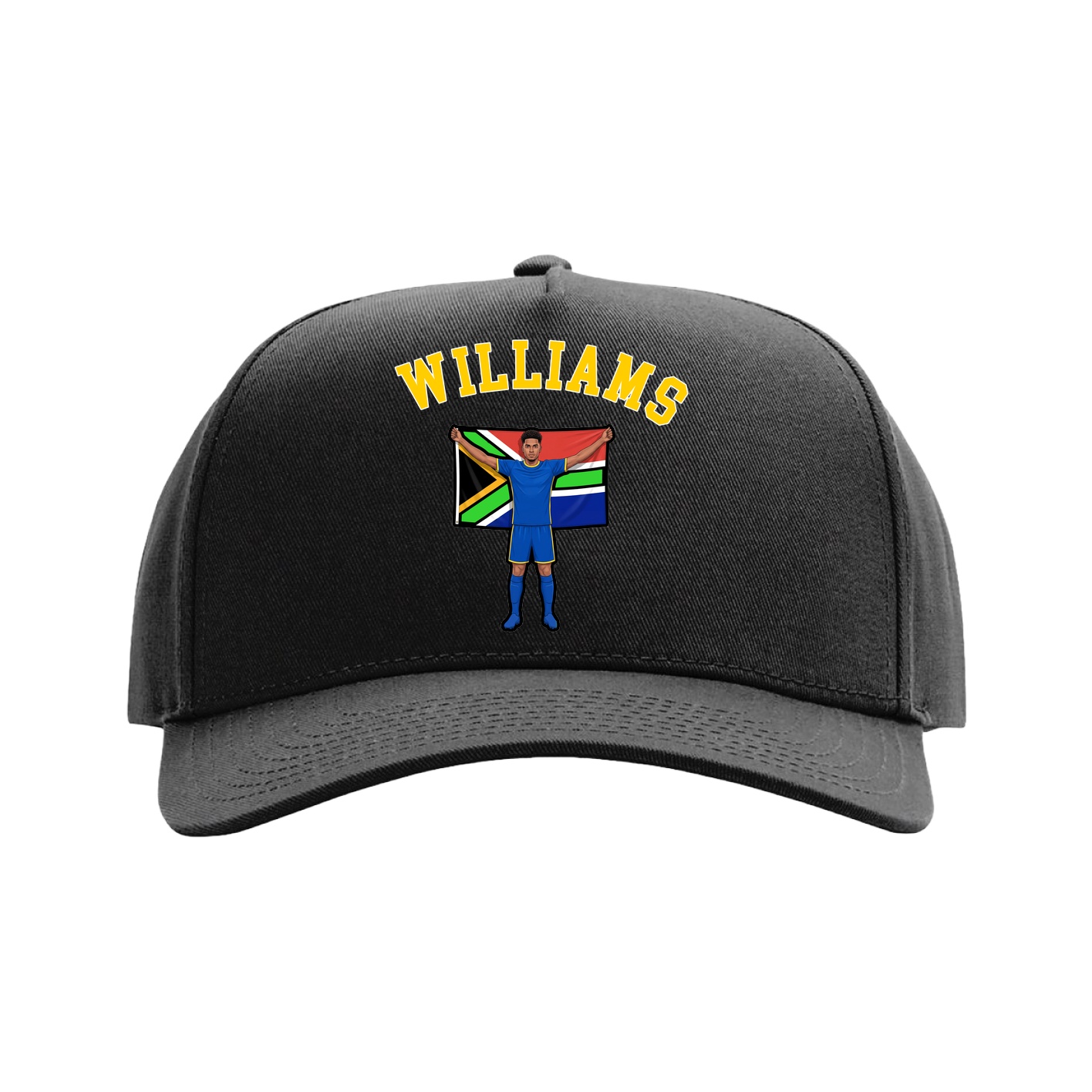 Full Fabric Five-Panel Champ Cap — Shirsey Arch in Black