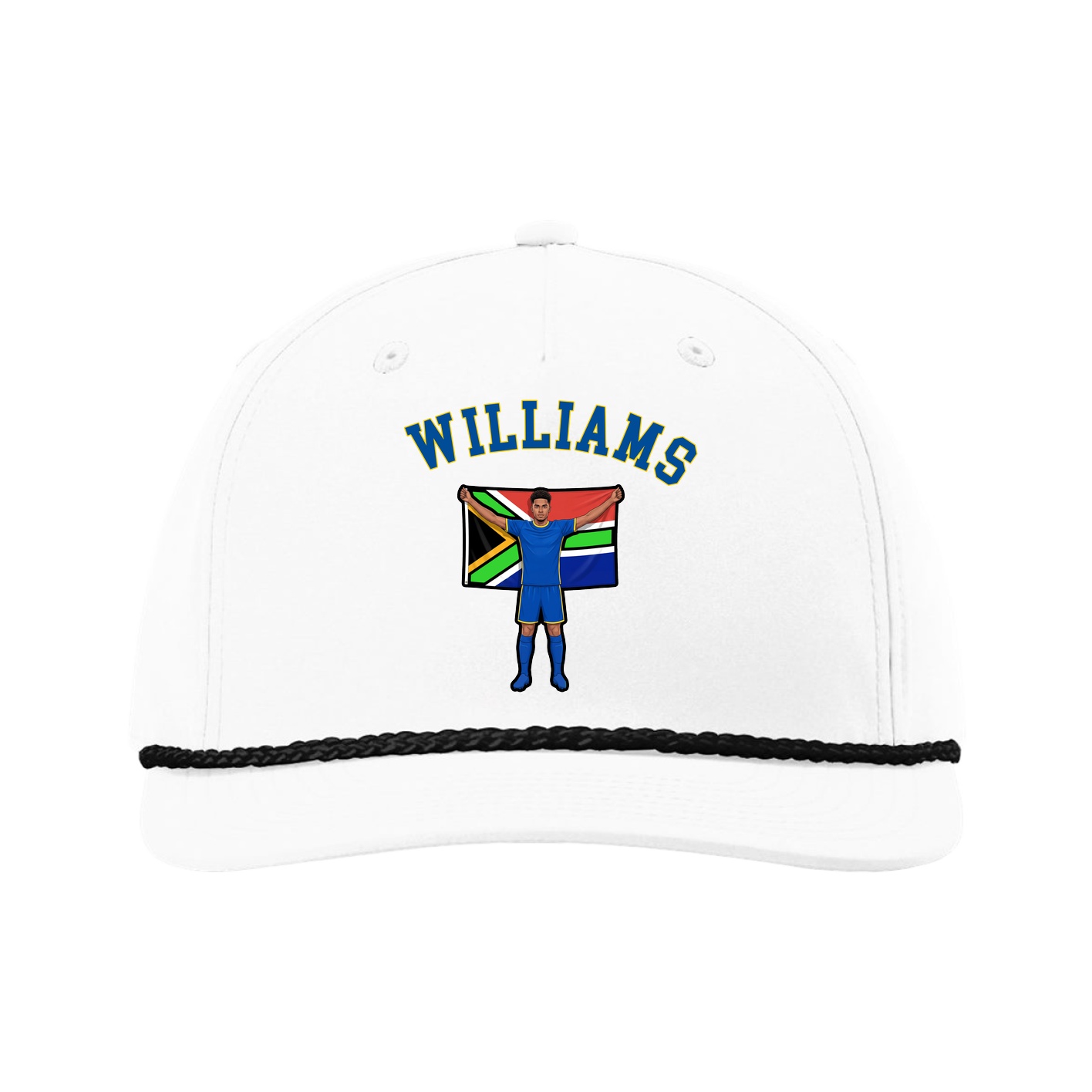Five-Panel Classic Rope Cap — Shirsey Arch in White