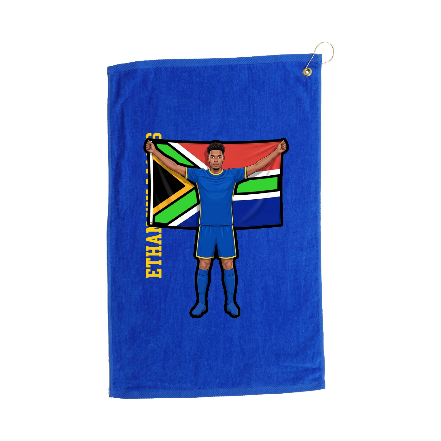 Golf Towel — Name Vertical in Royal