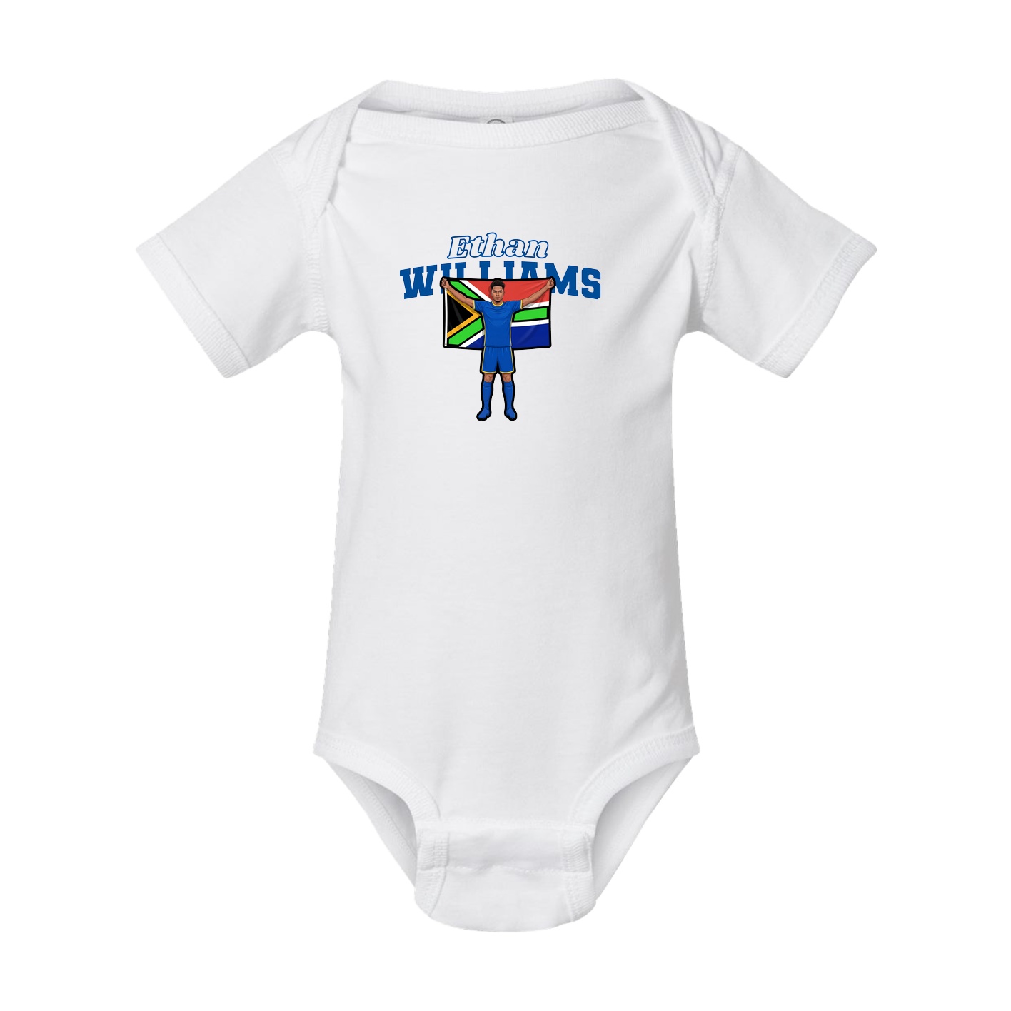 Baby Onesie — Name Arch in White