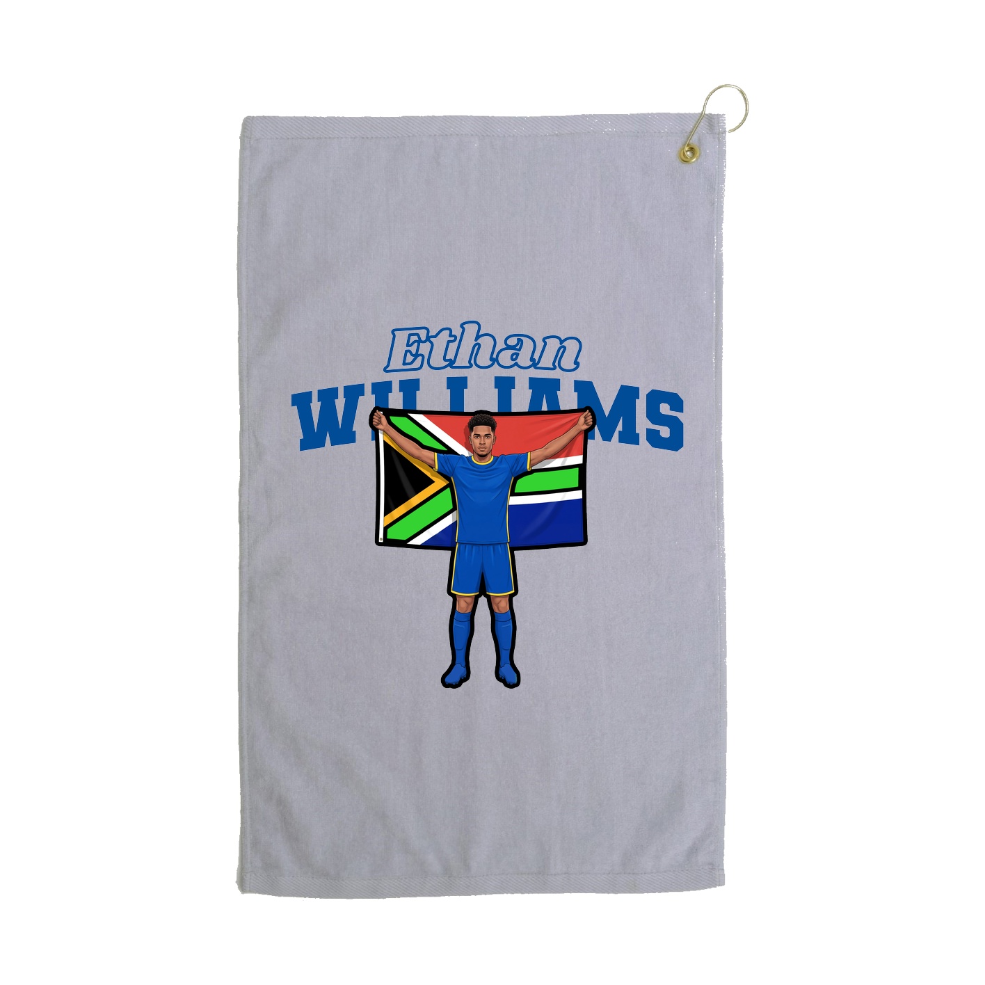 Golf Towel — Name Arch in Grey