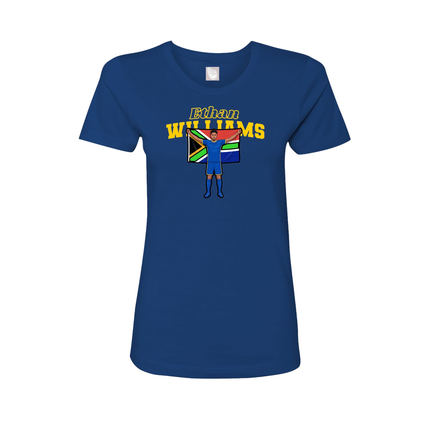 Fitted Women's Tee — Name Arch in Royal