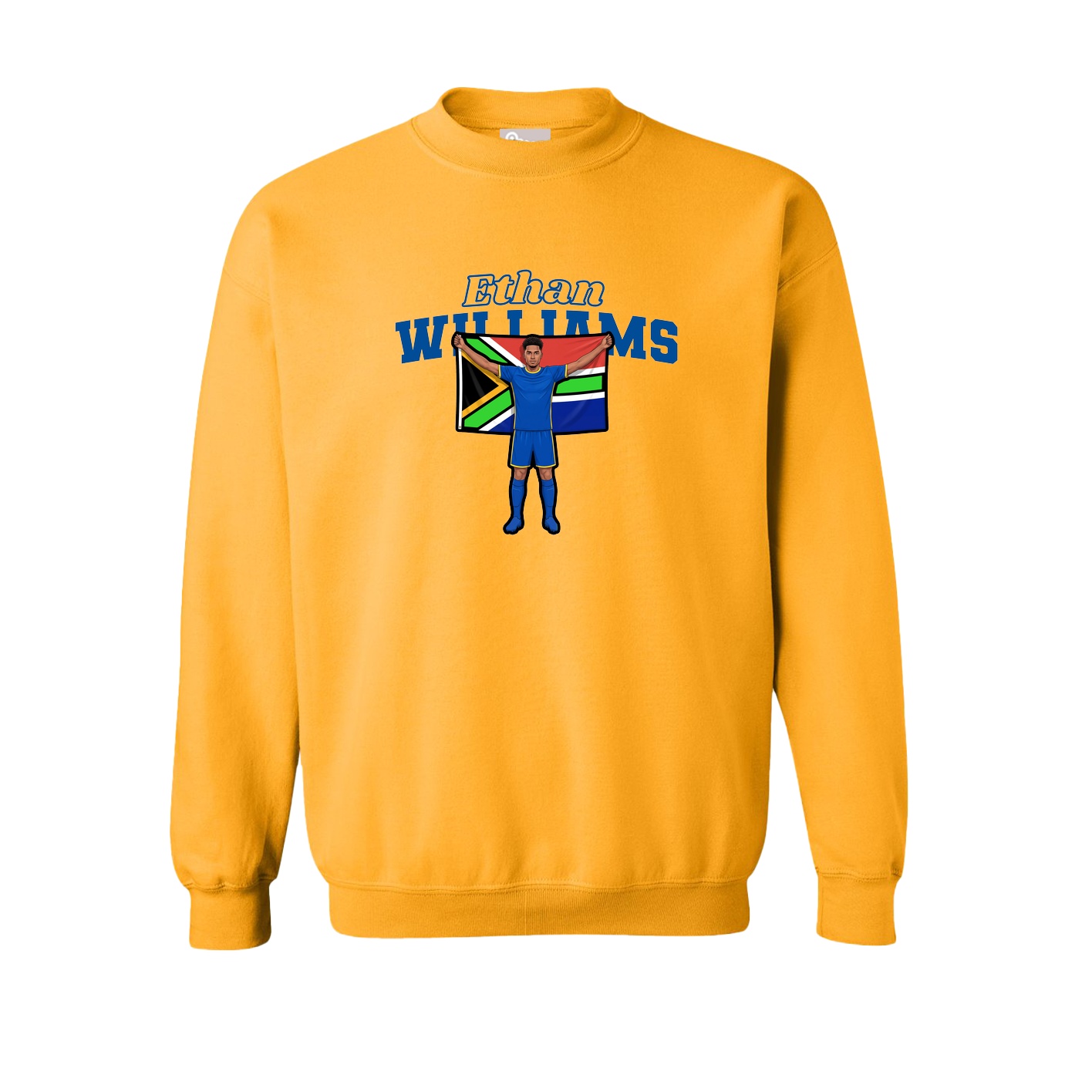 Fleece Crew — Name Arch in Gold