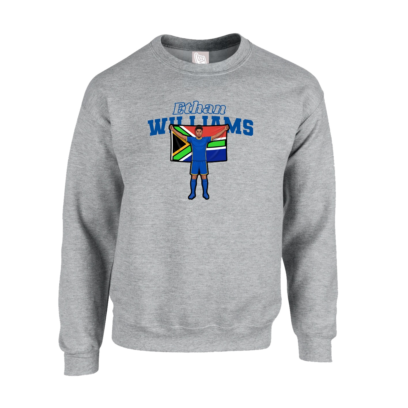Fleece Crew — Name Arch in Grey