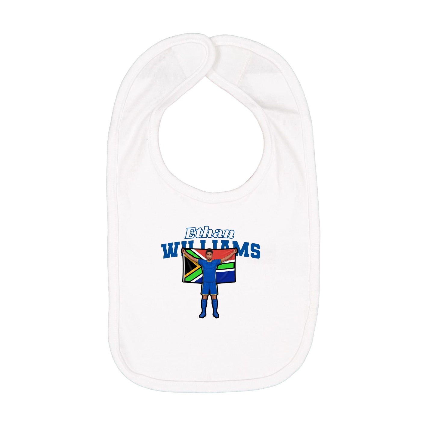 Infant Bib — Name Arch in White