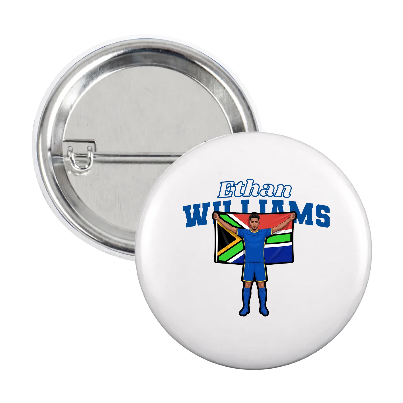 Game Day Button — Name Arch in White