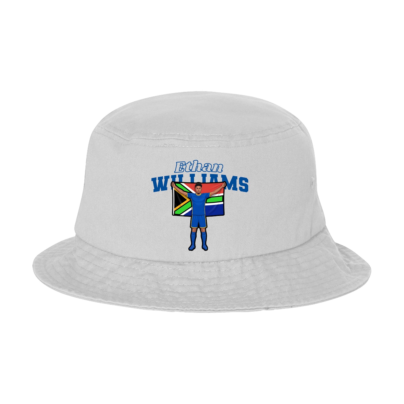 Bucket Cap — Name Arch in White