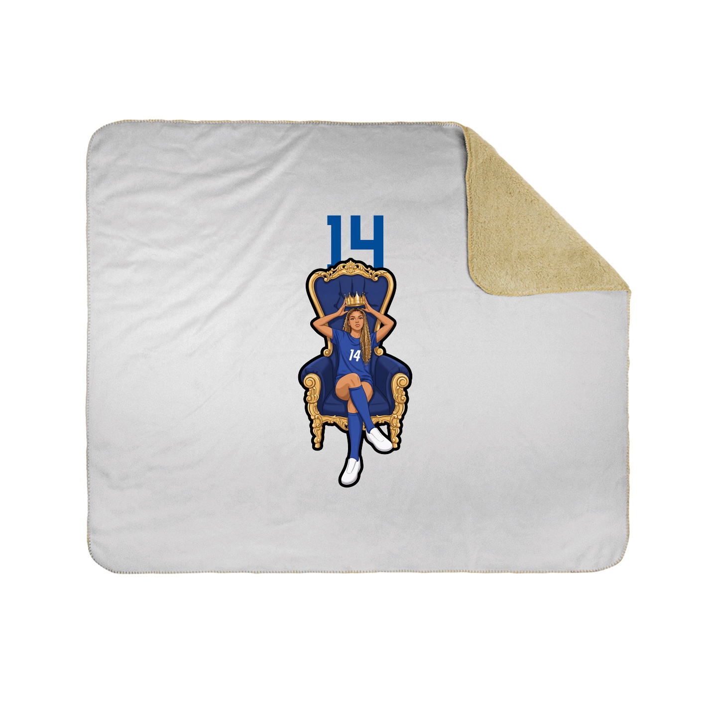 Throw Blanket — Number Top in White