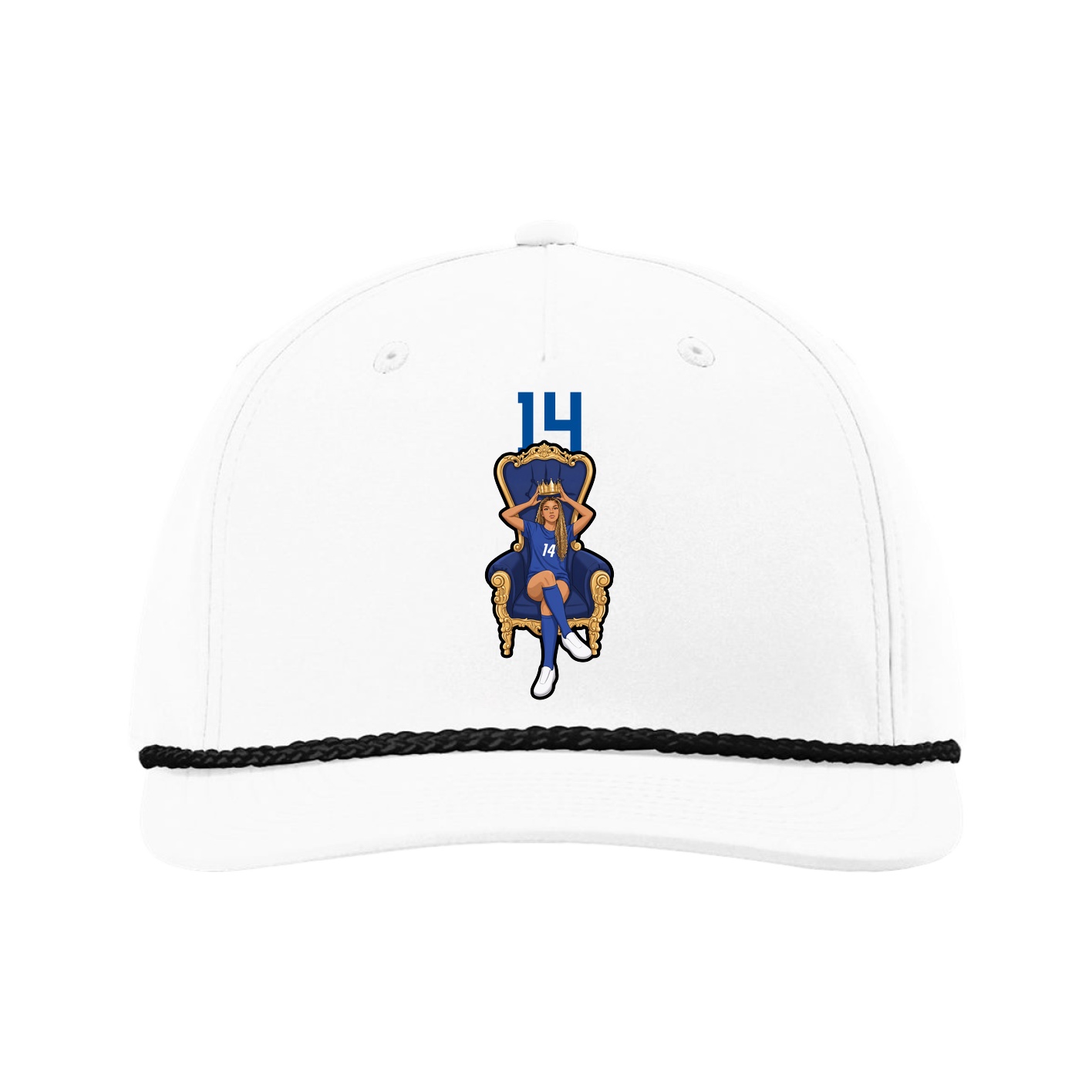 Five-Panel Classic Rope Cap — Number Top in White