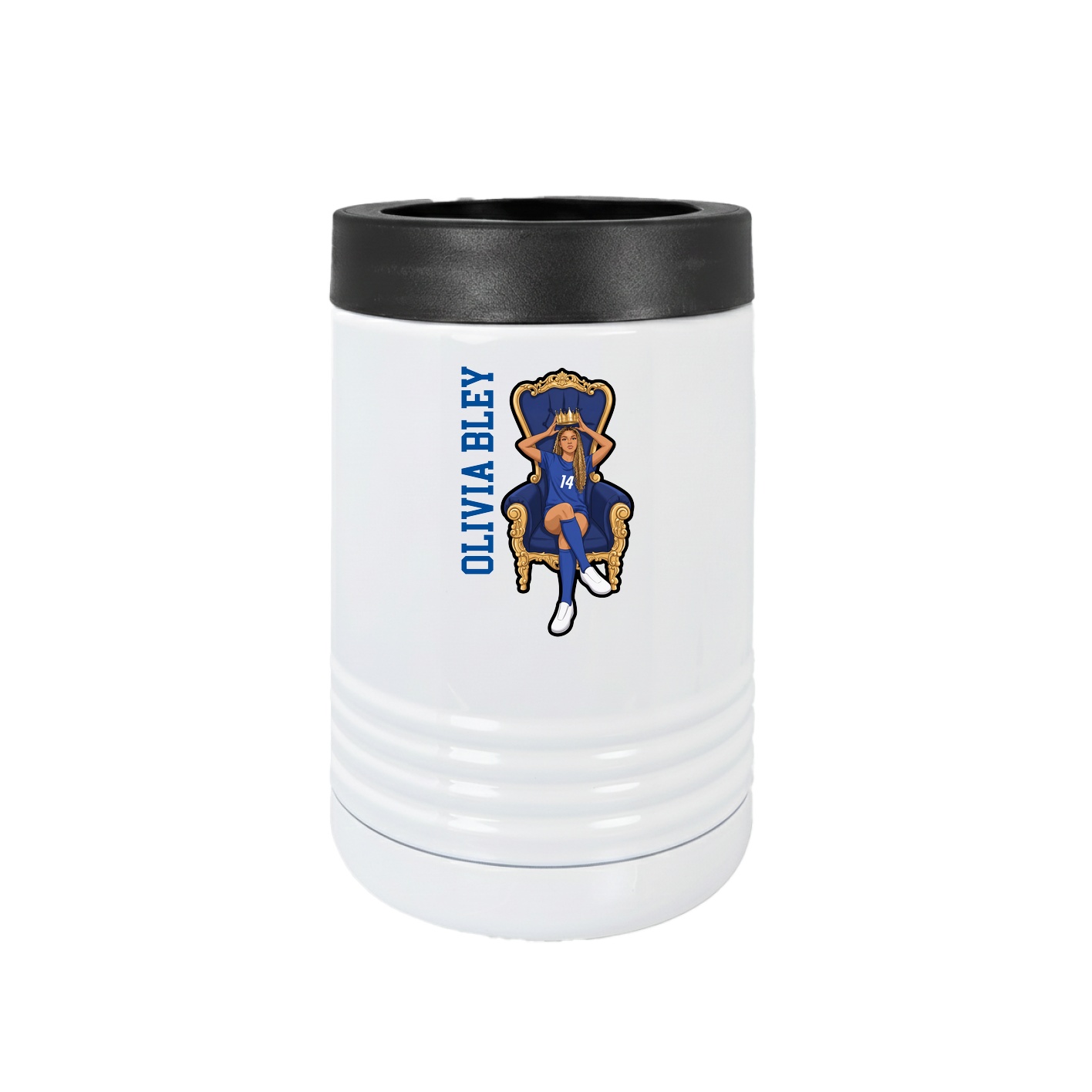 Beverage Holder — Name Vertical in White
