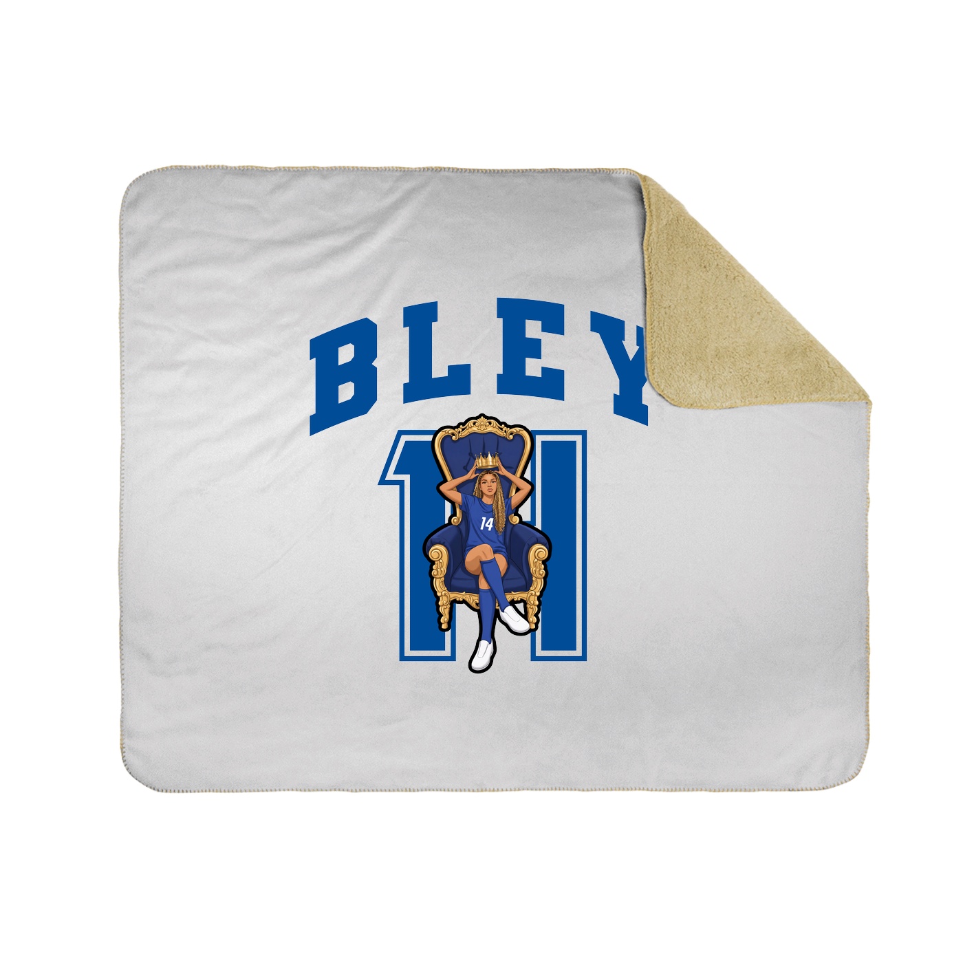 Throw Blanket — Number in White