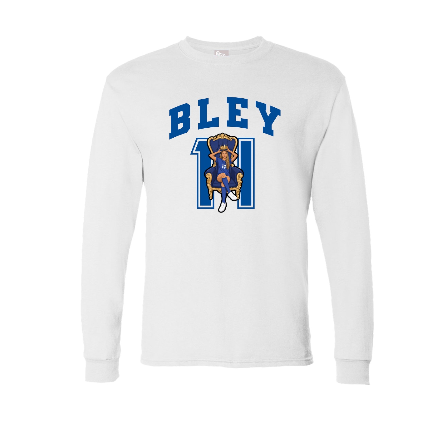Long Sleeve Tee — Number in White