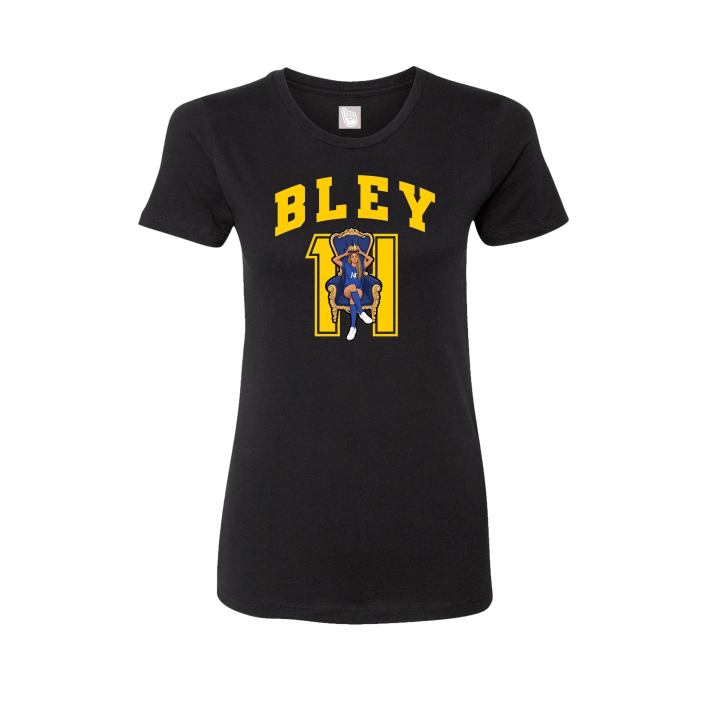 Fitted Women's Tee — Number in Black