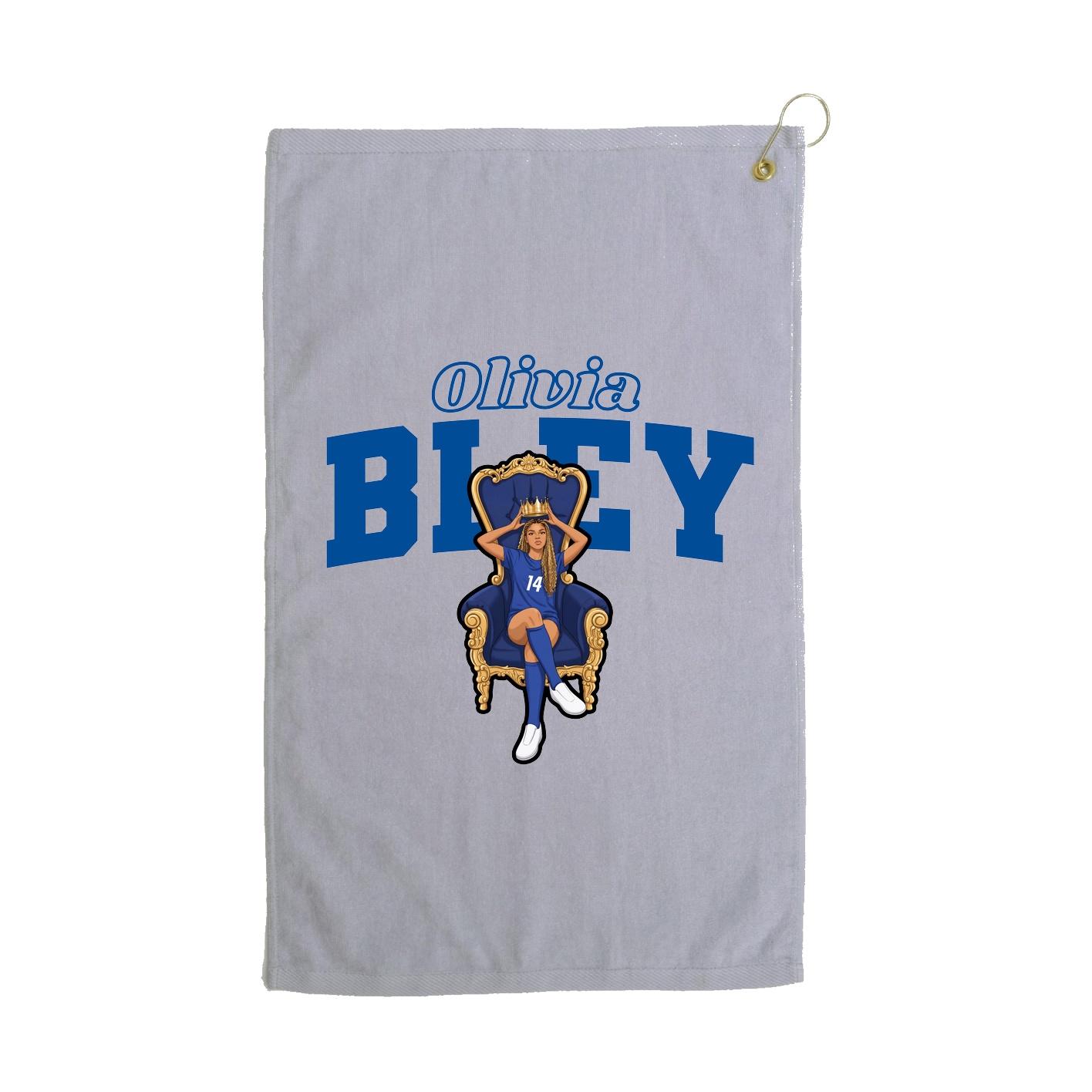 Golf Towel — Name Arch in Grey